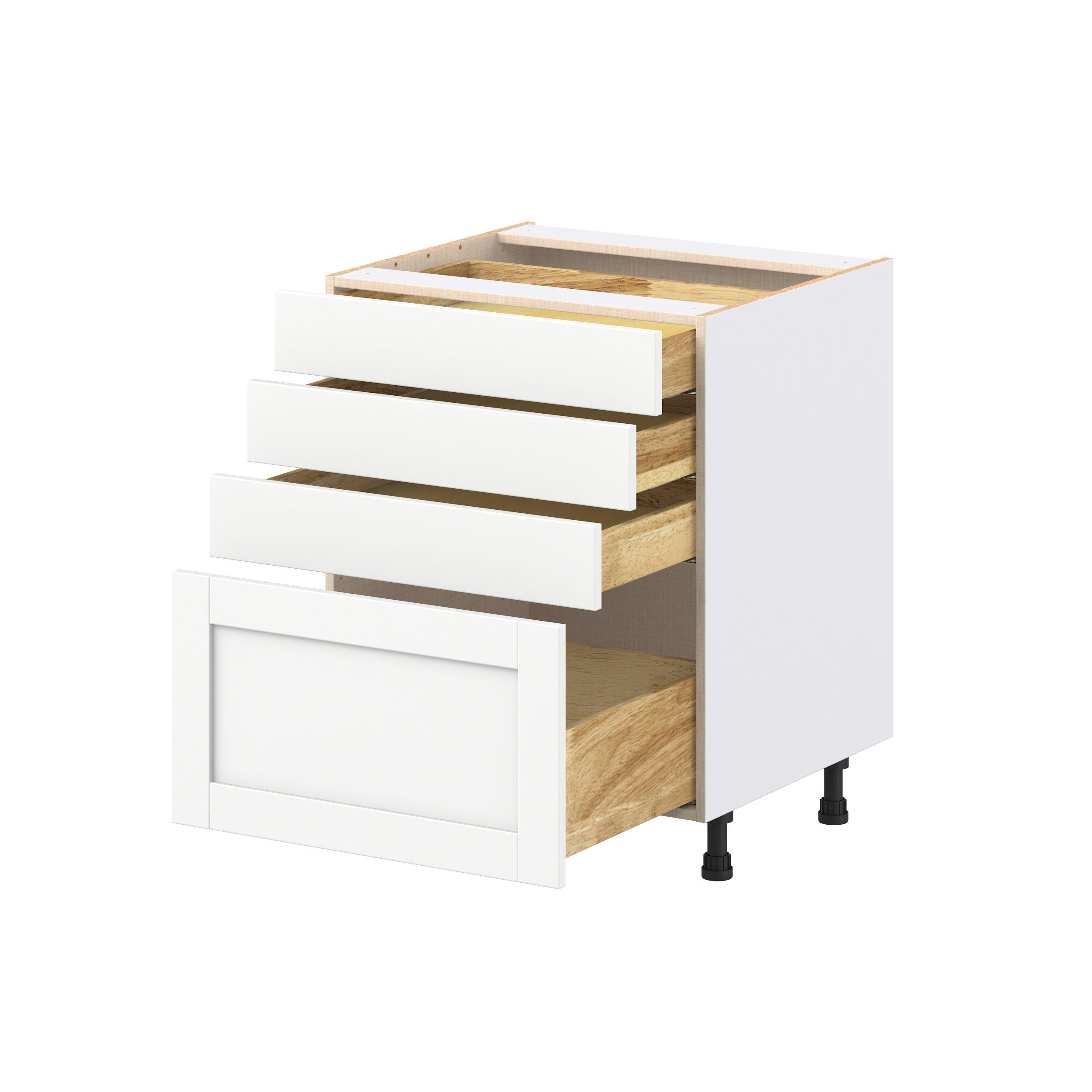 Summerhill 27 in. Bright White Drawer Base Cabinet