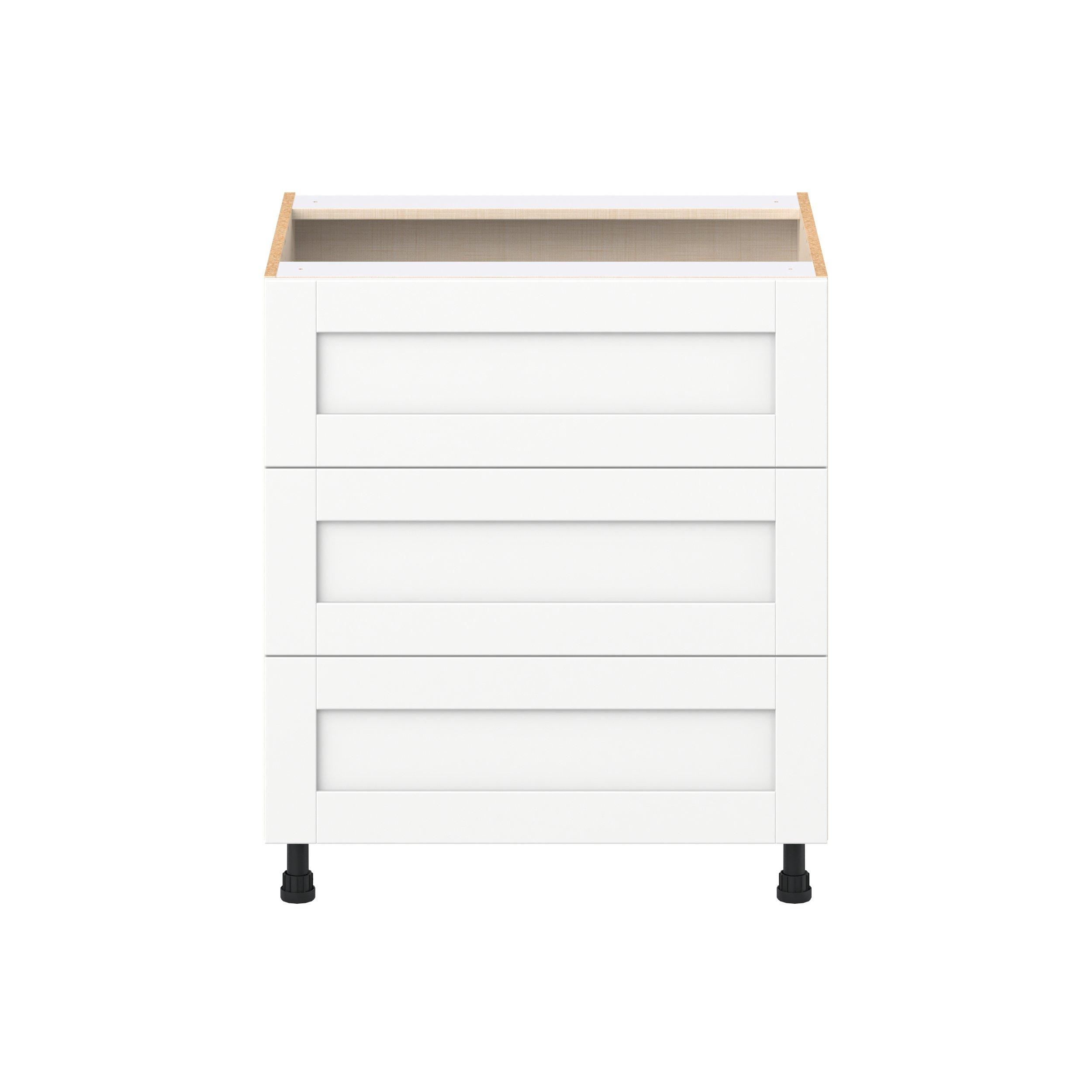 Summerhill 30 in. Bright White Drawer Base Cabinet