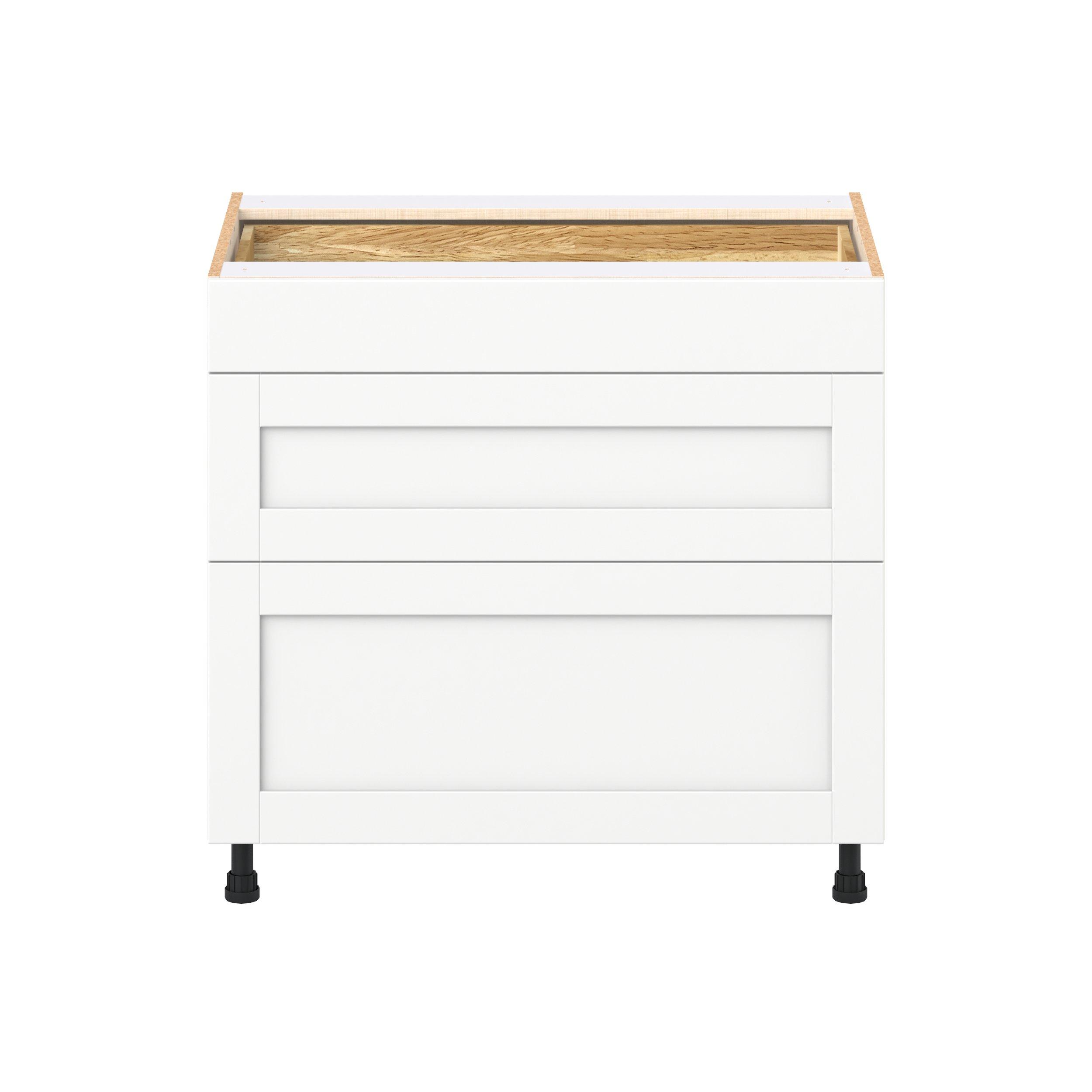 Summerhill 36 in. Bright White Drawer Base Cabinet