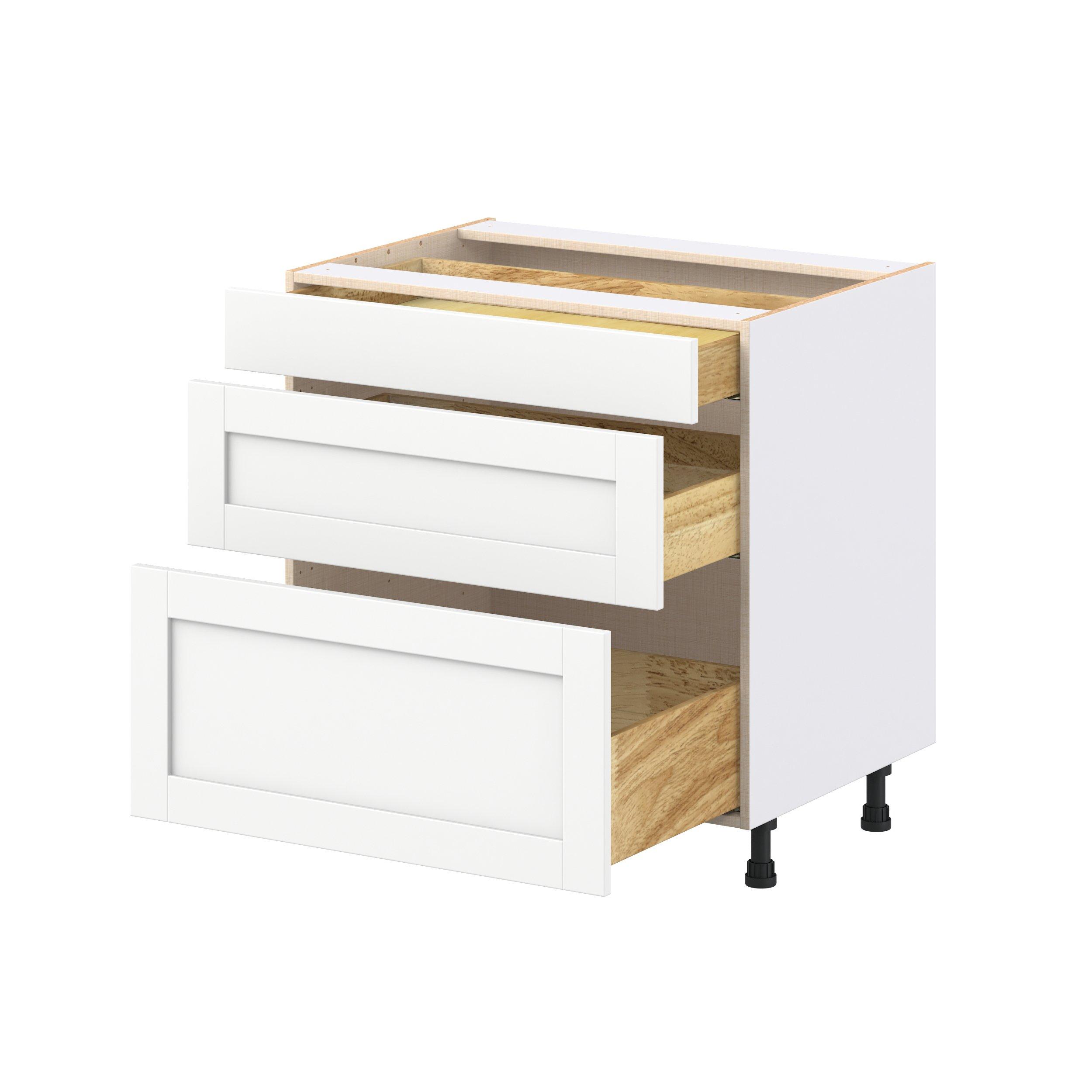 Summerhill 33 in. Bright White Drawer Base Cabinet