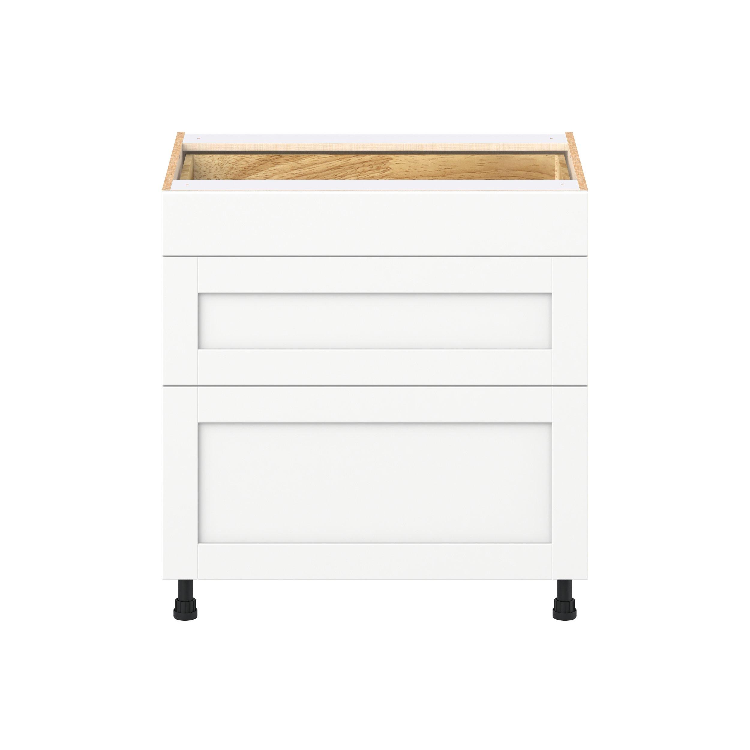 Summerhill 33 in. Bright White Drawer Base Cabinet