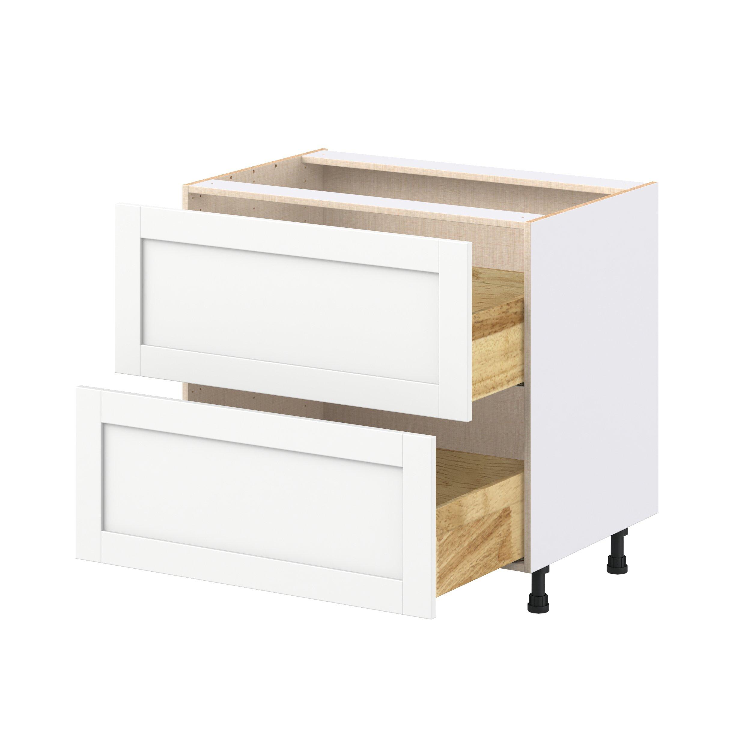 Summerhill 36 in. Bright White Drawer Base Cabinet