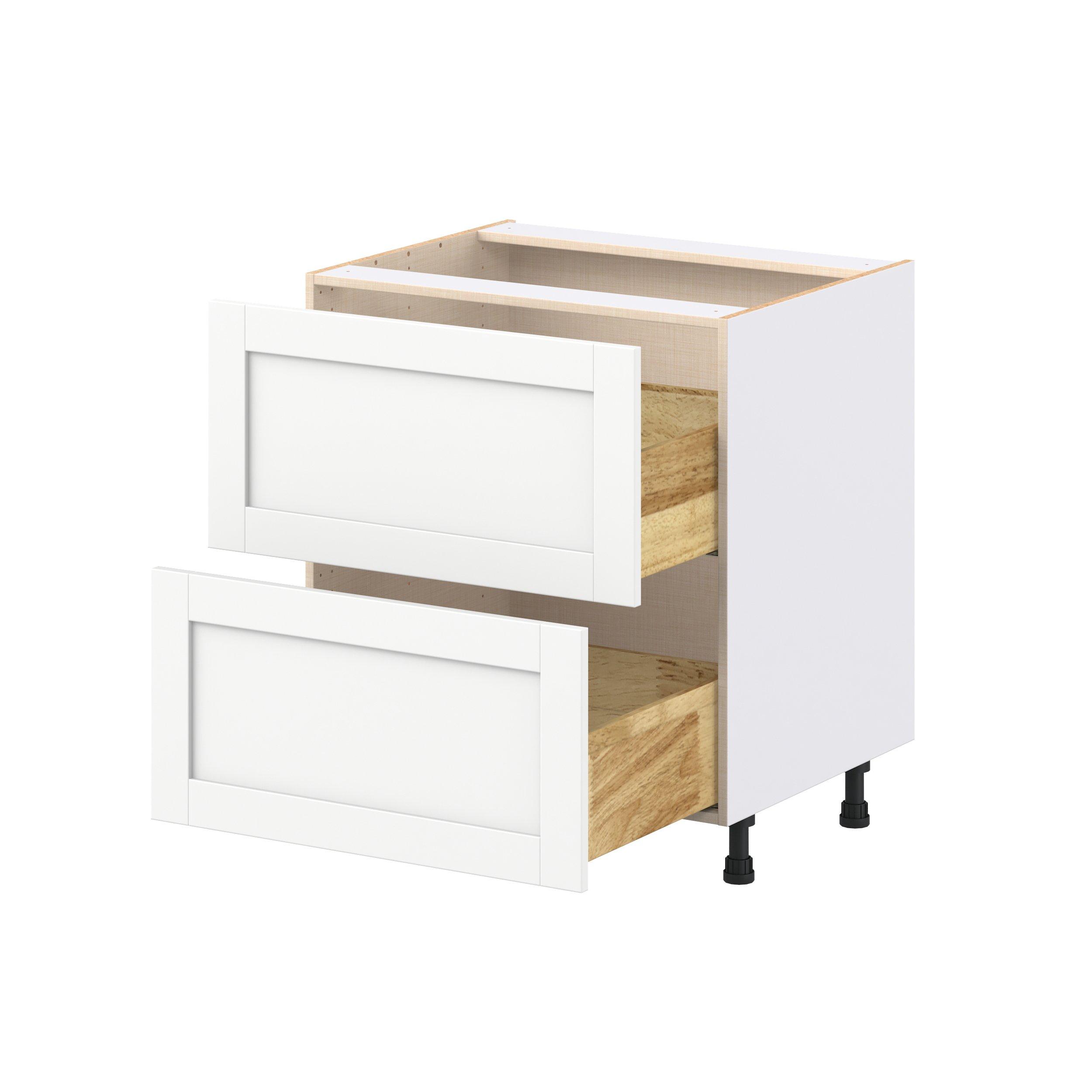 Summerhill 30 in. Bright White Drawer Base Cabinet