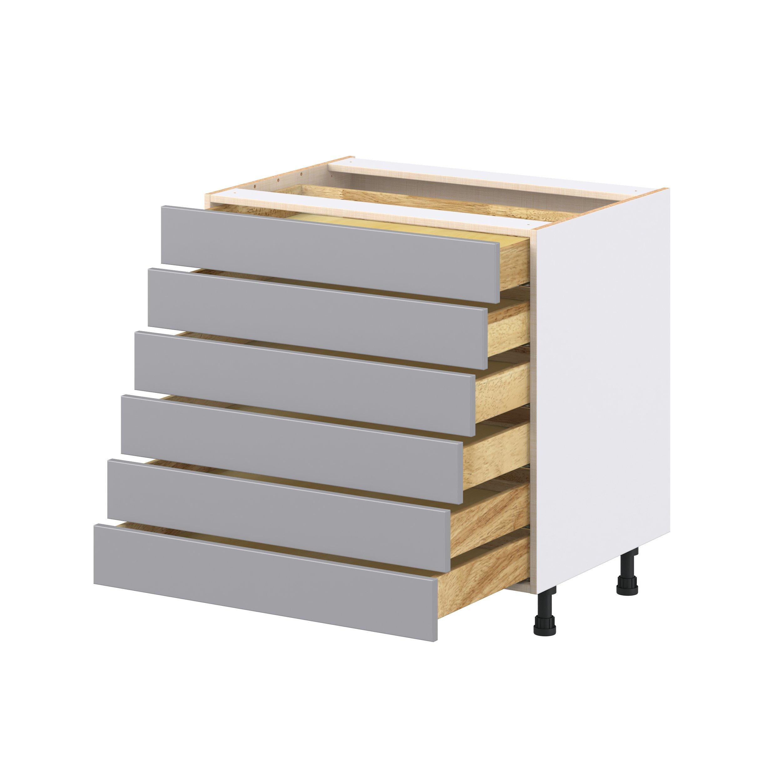 Candler 33 in. Painted Slate Gray Drawer Base Cabinet