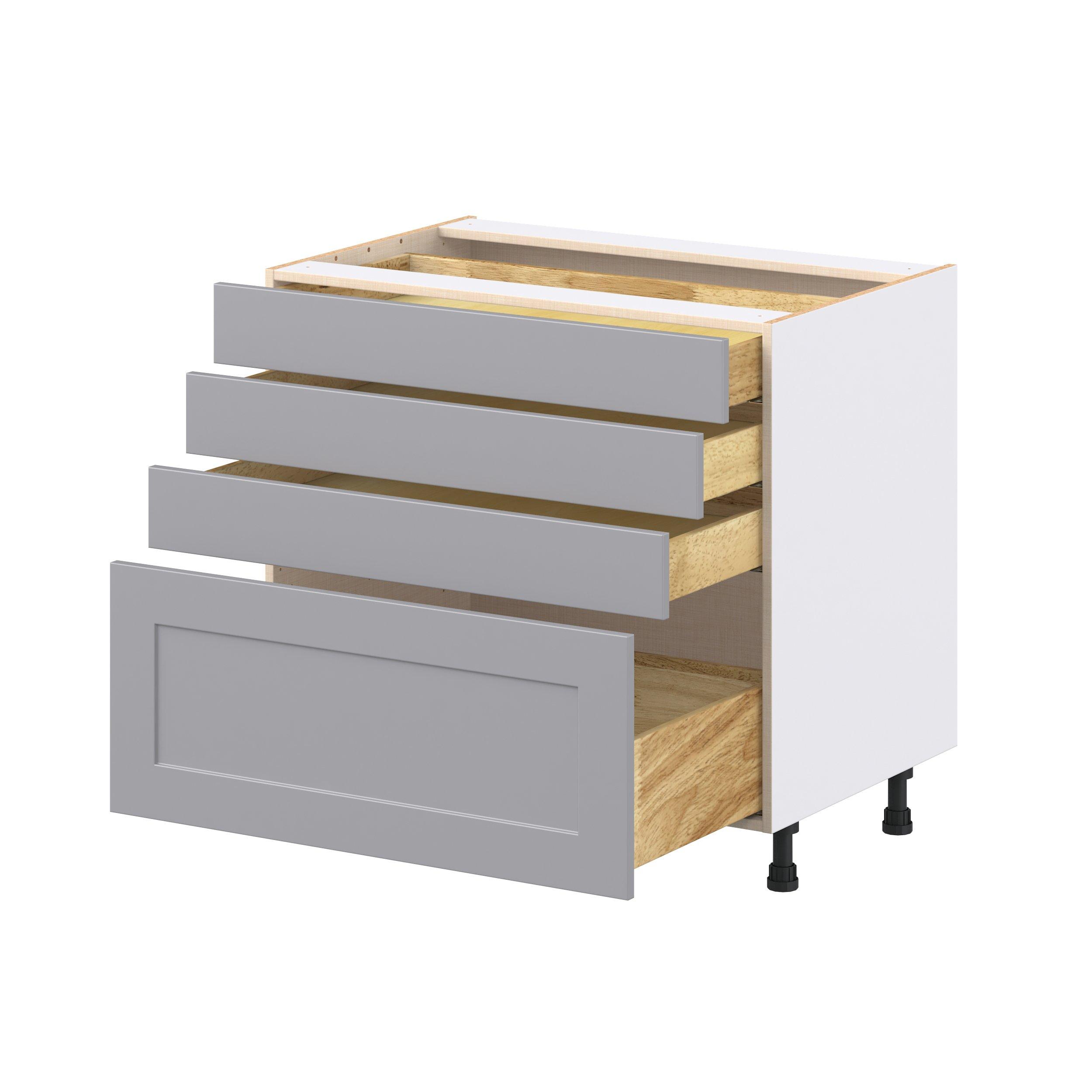 Candler 36 in. Painted Slate Gray Drawer Base Cabinet