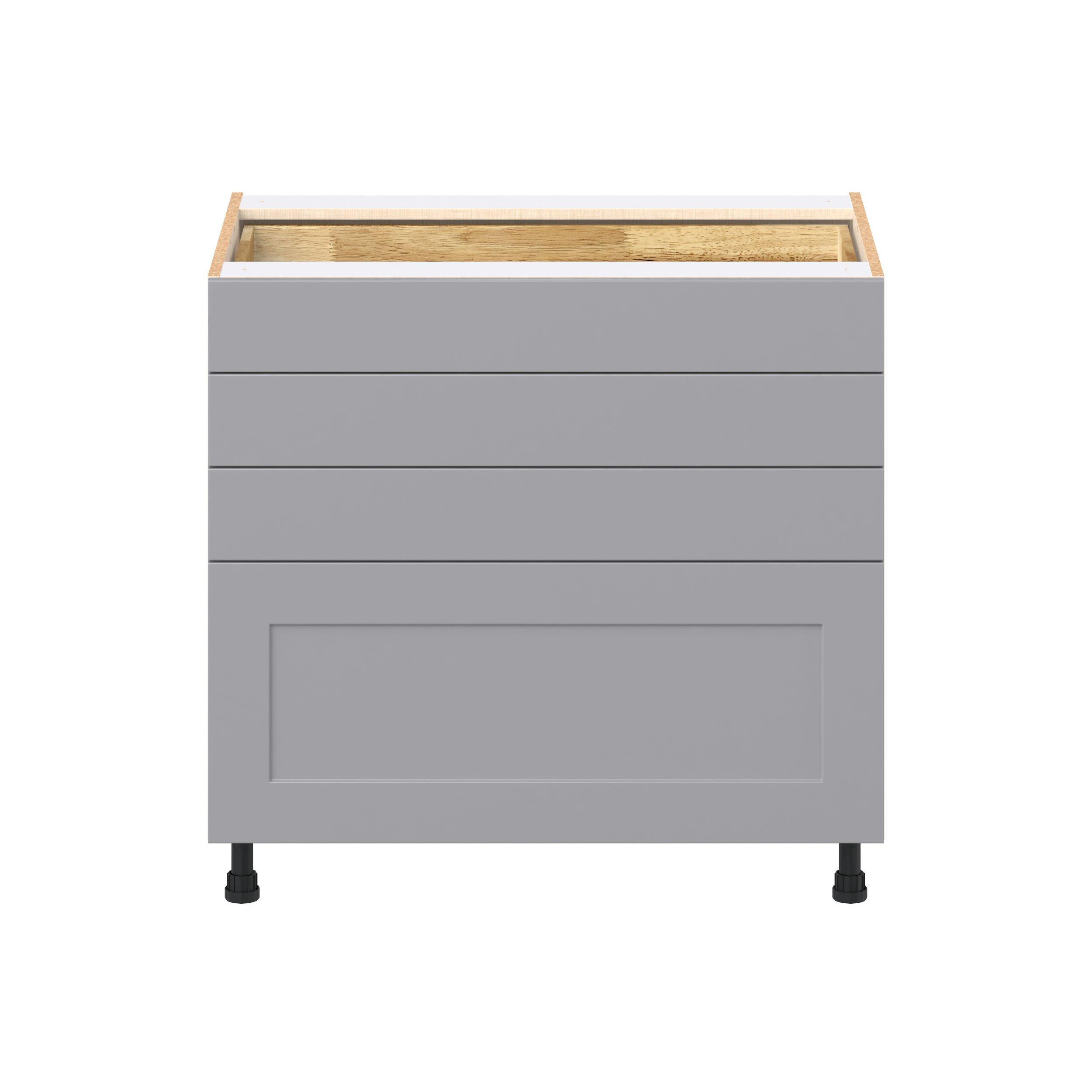 Candler 36 in. Painted Slate Gray Drawer Base Cabinet