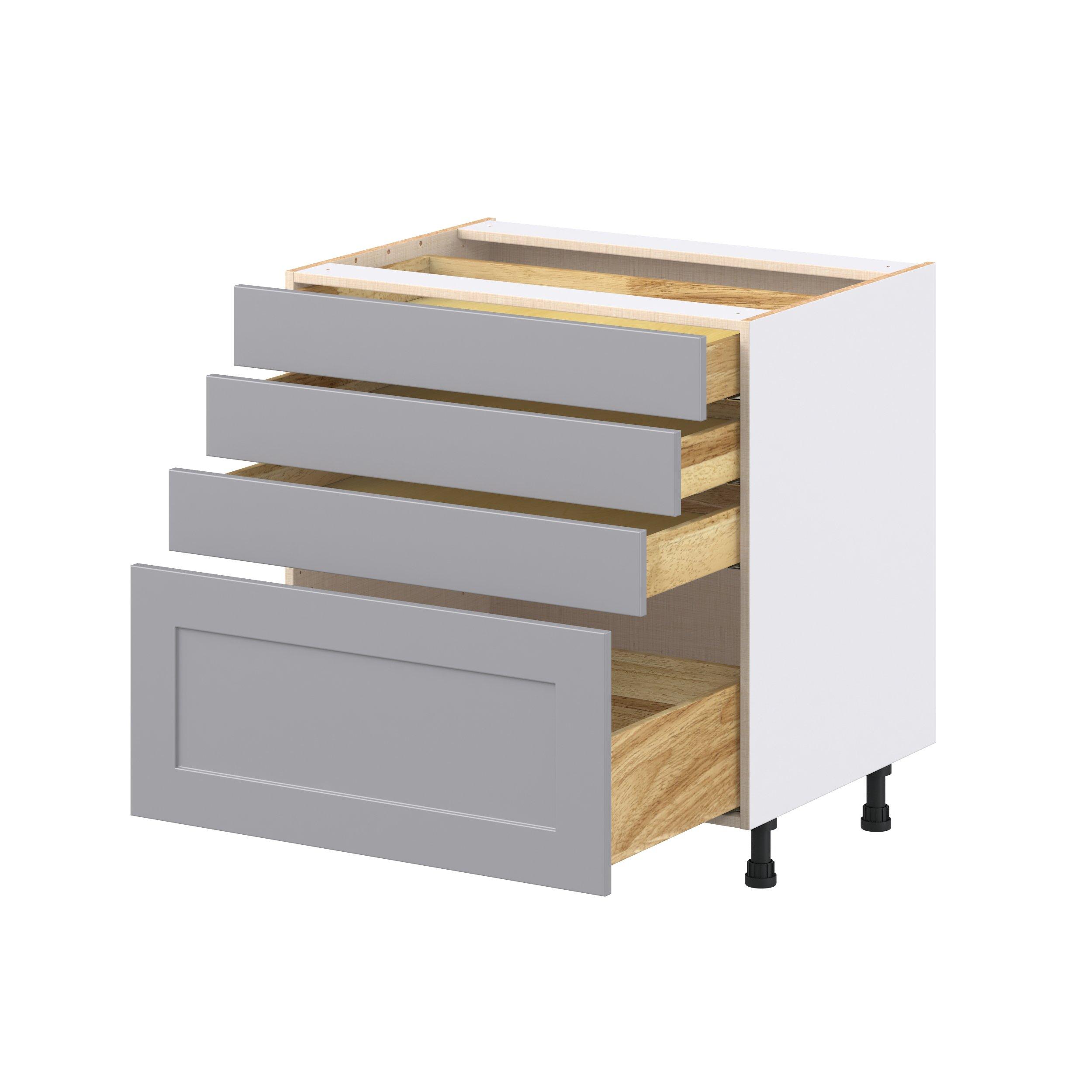 Candler 33 in. Painted Slate Gray Drawer Base Cabinet