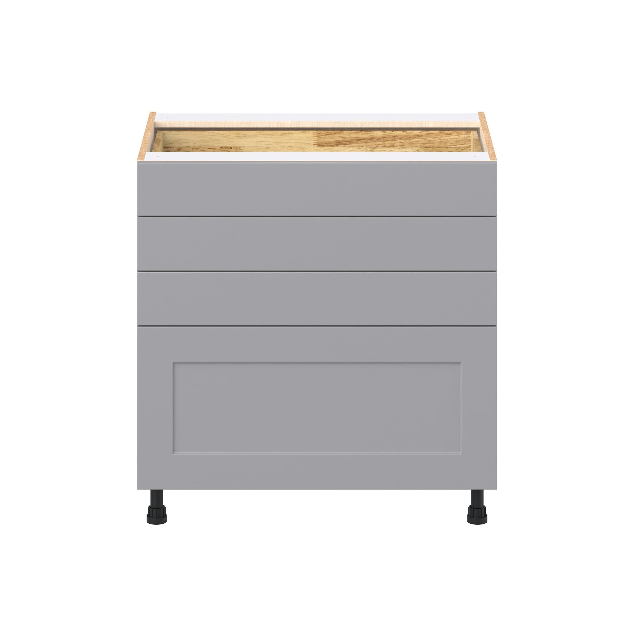 Candler 33 in. Painted Slate Gray Drawer Base Cabinet