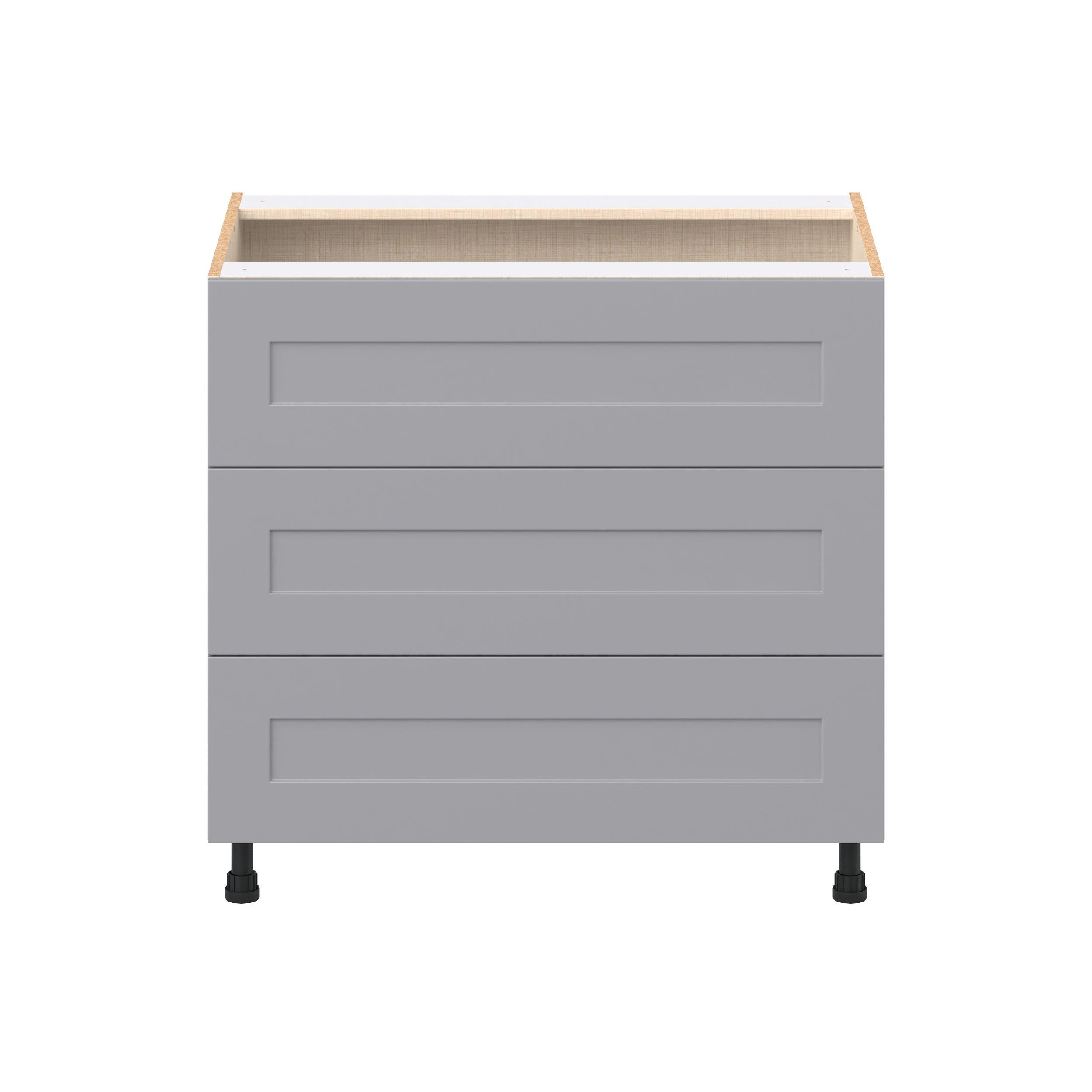 Candler 36 in. Painted Slate Gray Drawer Base Cabinet