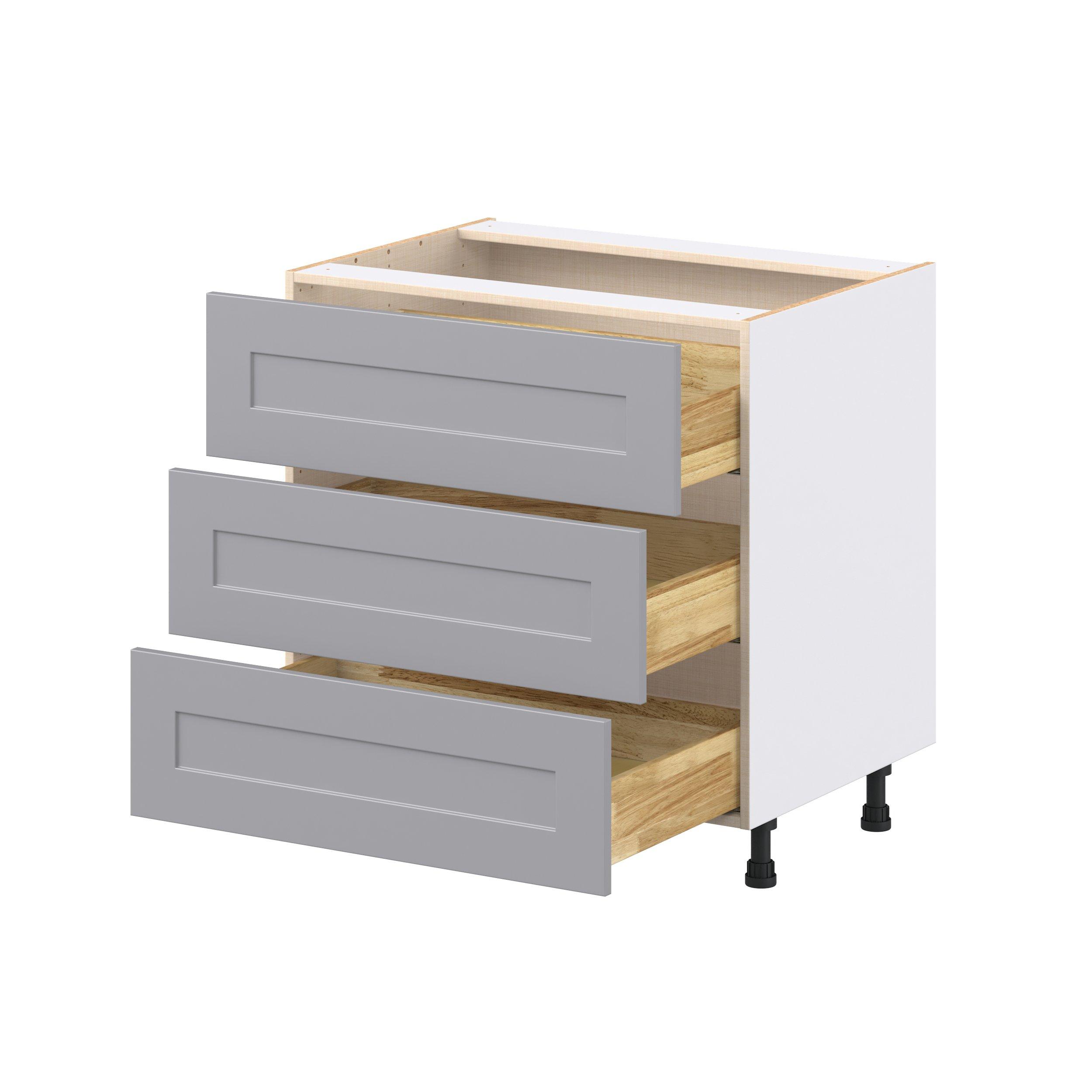 Candler 33 in. Painted Slate Gray Drawer Base Cabinet