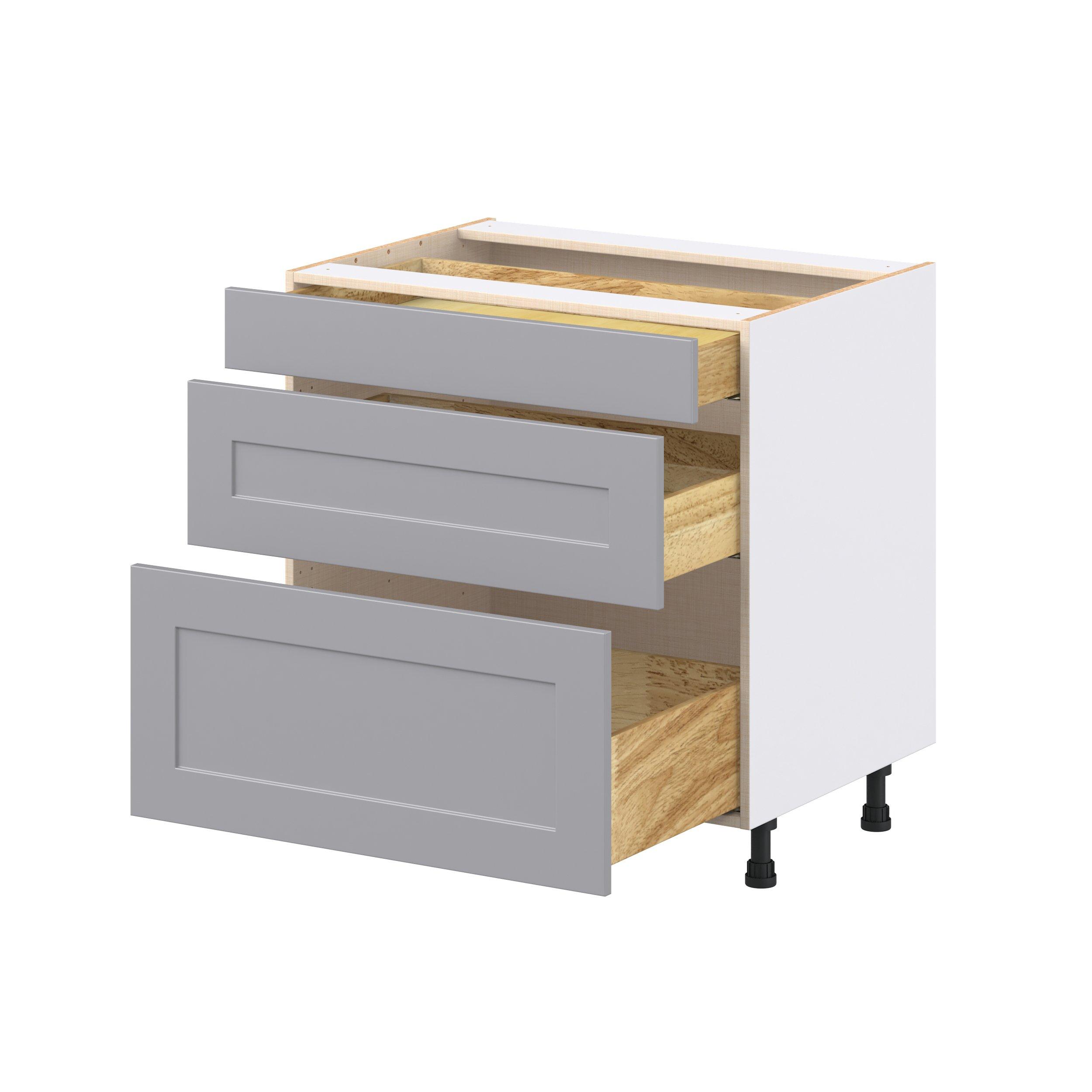 Candler 33 in. Painted Slate Gray Drawer Base Cabinet