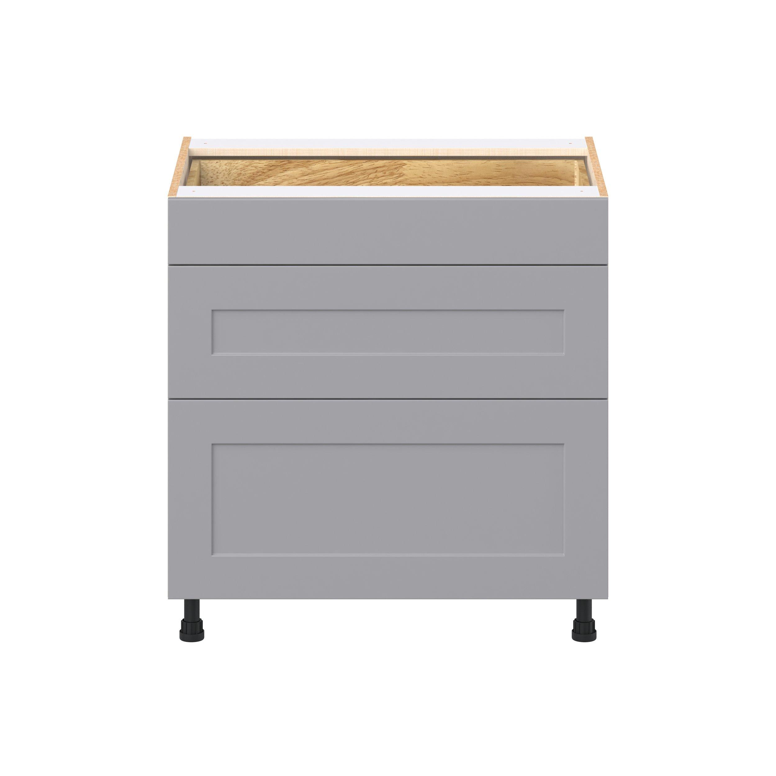 Candler 33 in. Painted Slate Gray Drawer Base Cabinet