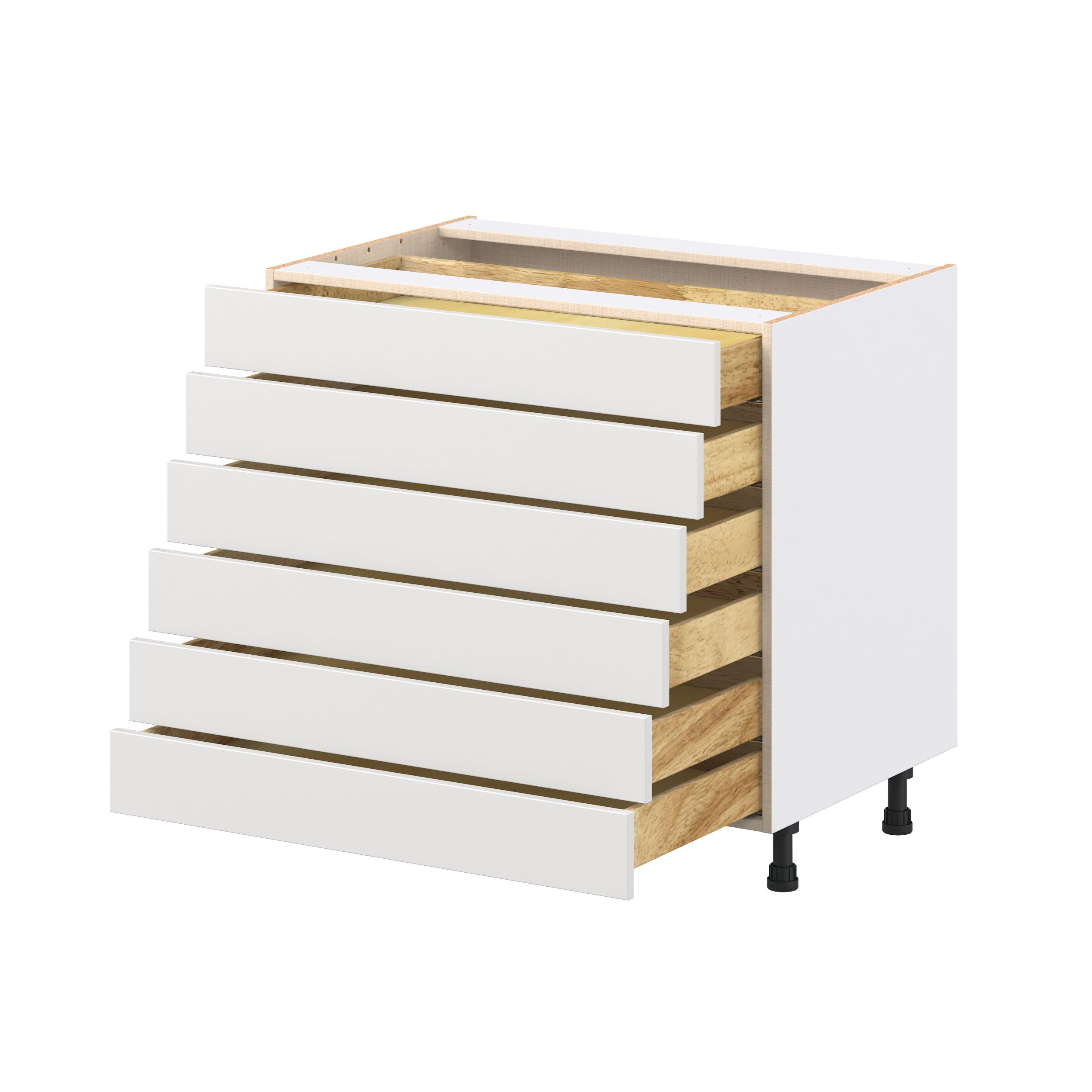 Candler 36 in. Painted Warm White Drawer Base Cabinet