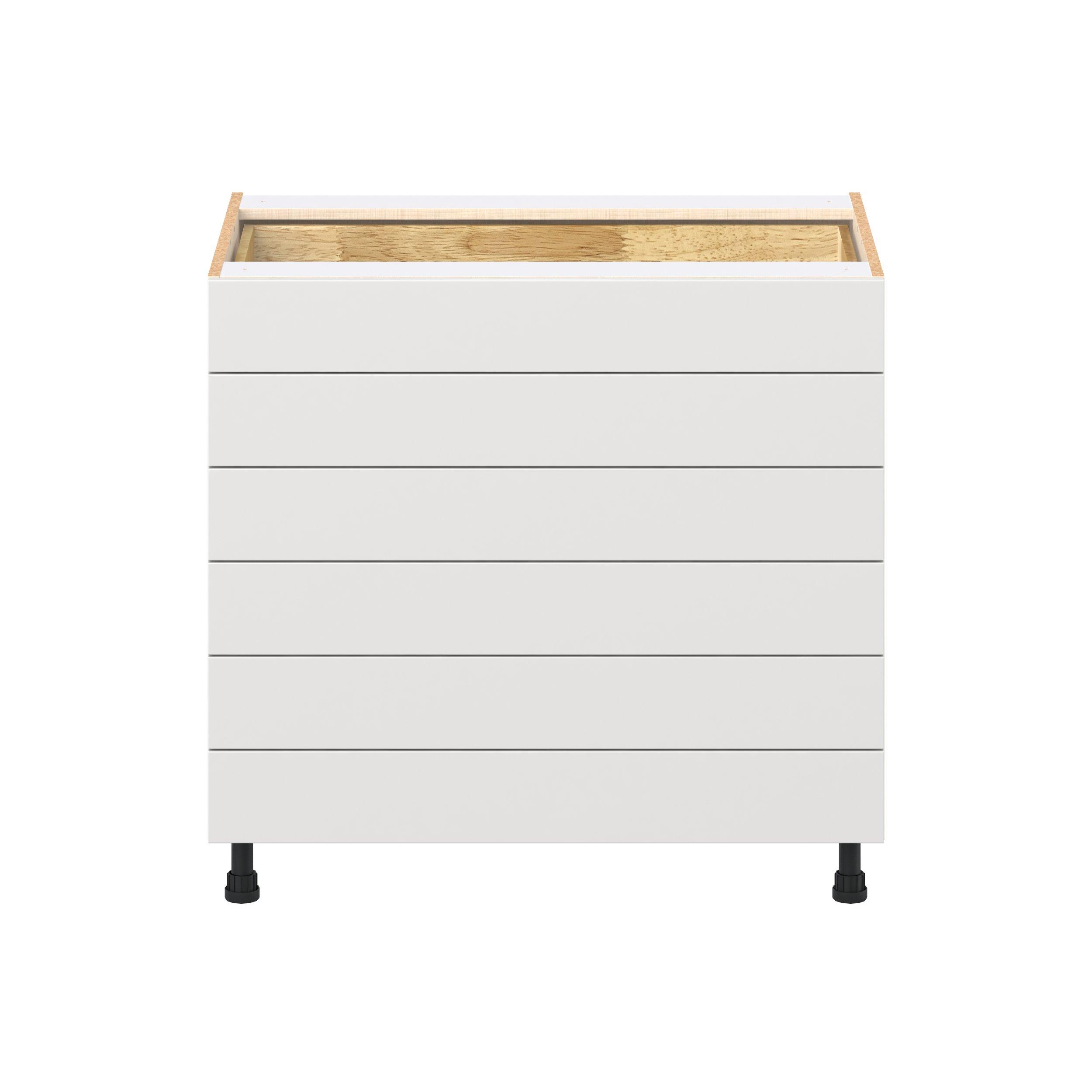 Candler 36 in. Painted Warm White Drawer Base Cabinet