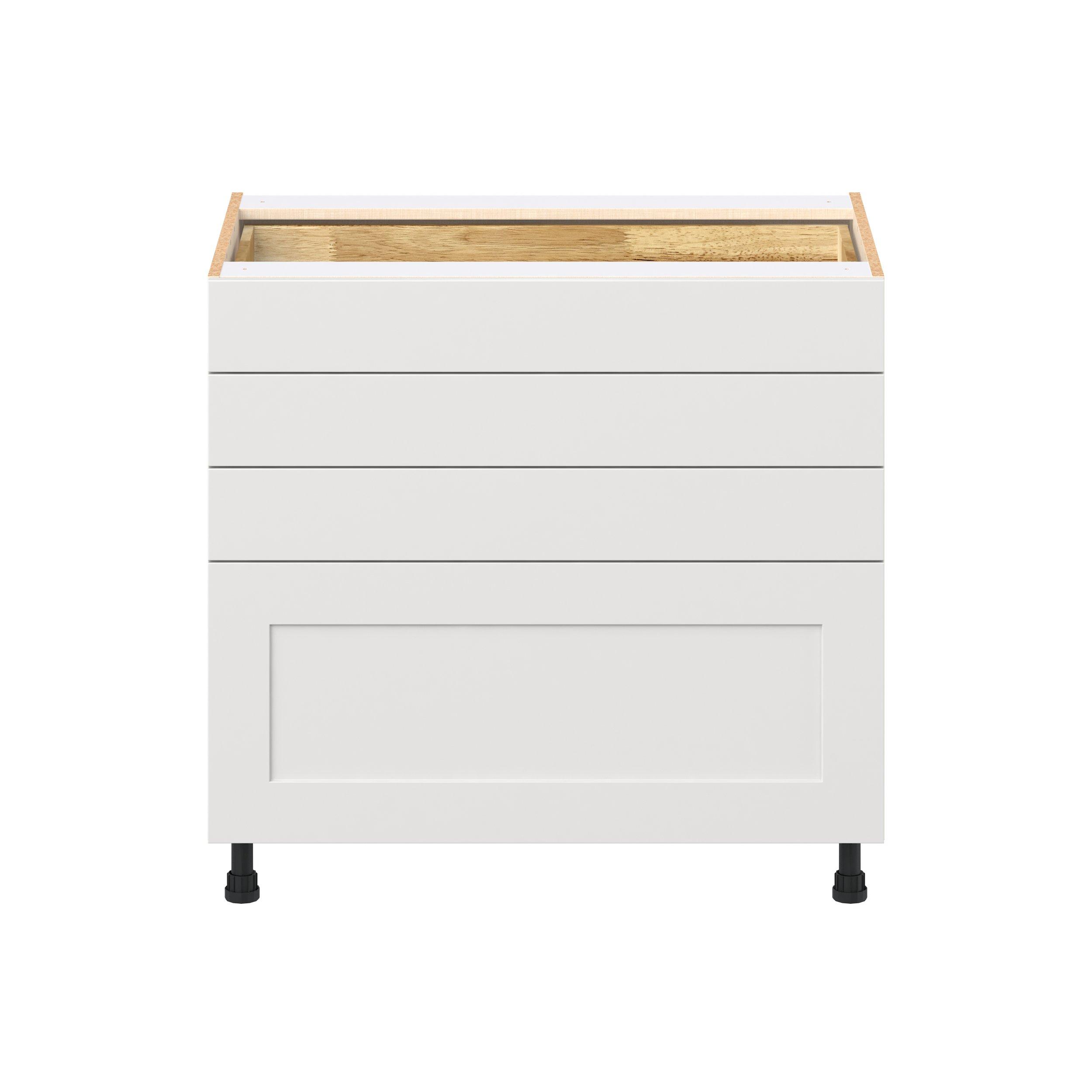 Candler 36 in. Painted Warm White Drawer Base Cabinet