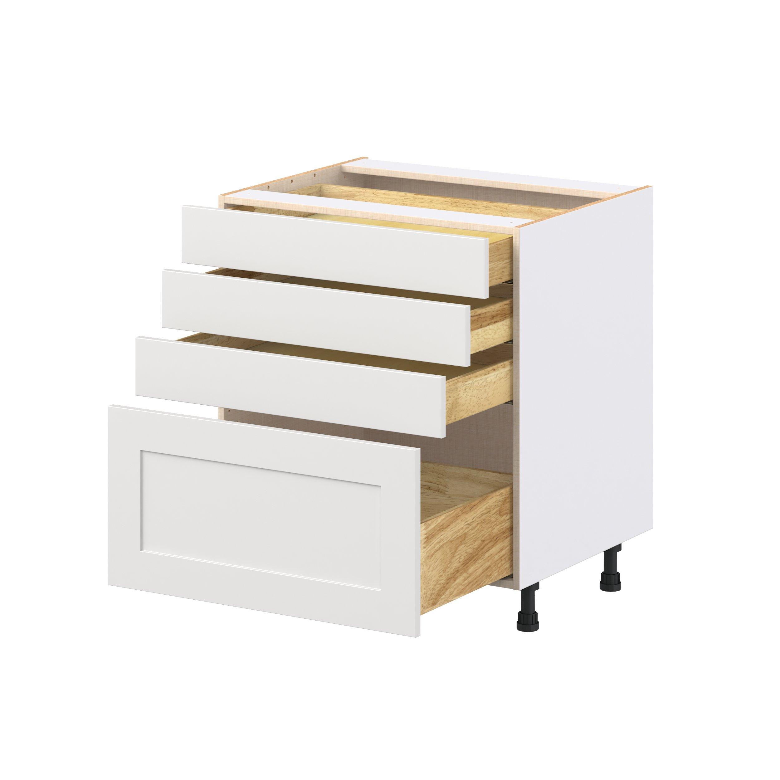 Candler 30 in. Painted Warm White Drawer Base Cabinet