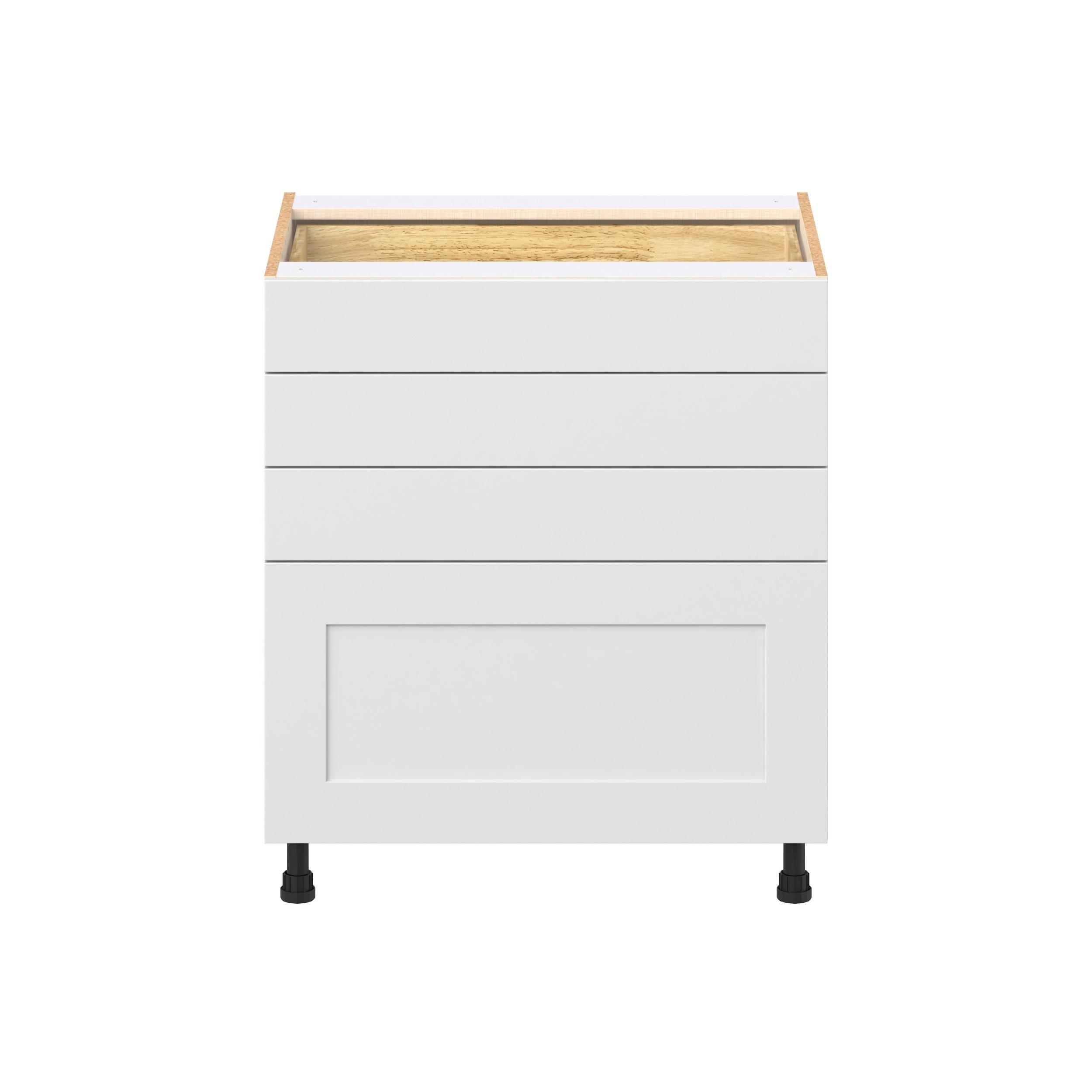 Candler 30 in. Painted Warm White Drawer Base Cabinet