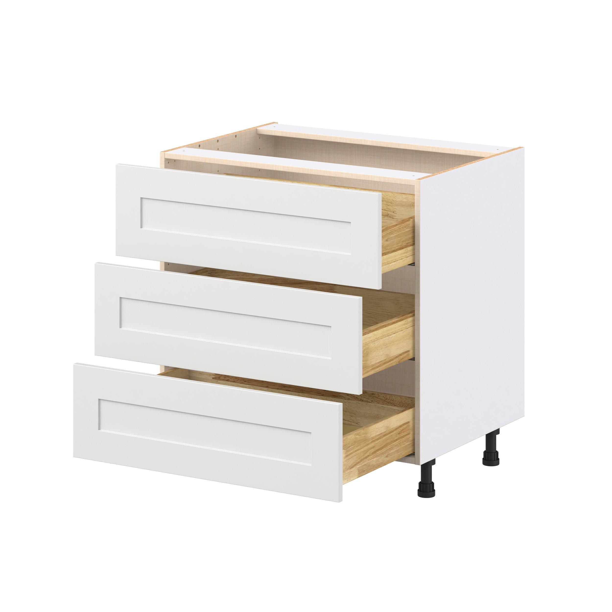 Candler 33 in. Painted Warm White Drawer Base Cabinet