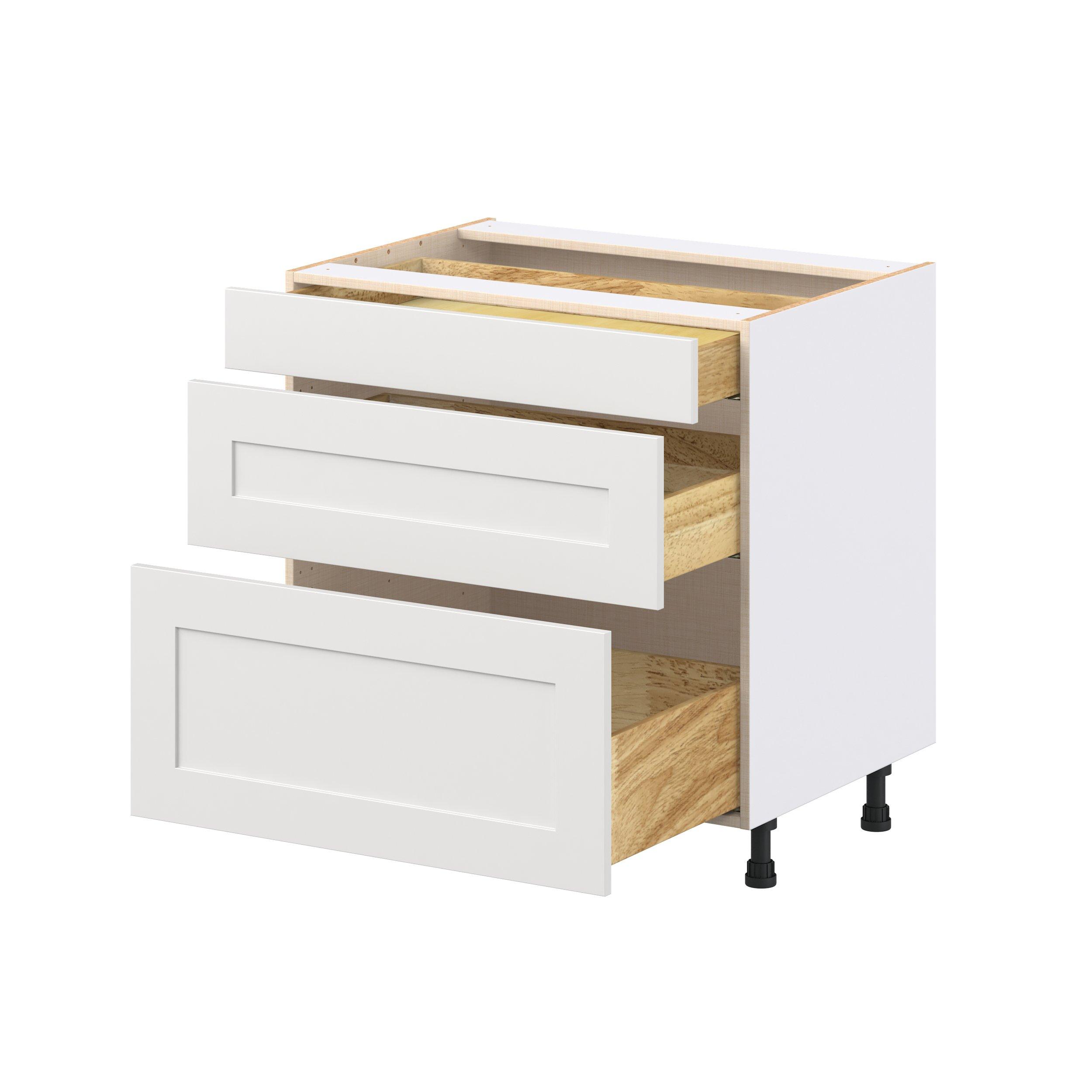 Candler 33 in. Painted Warm White Drawer Base Cabinet