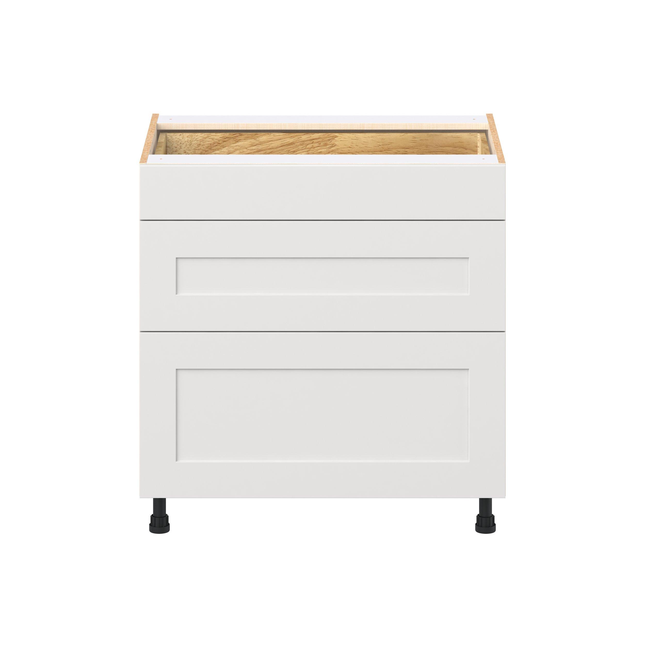 Candler 33 in. Painted Warm White Drawer Base Cabinet