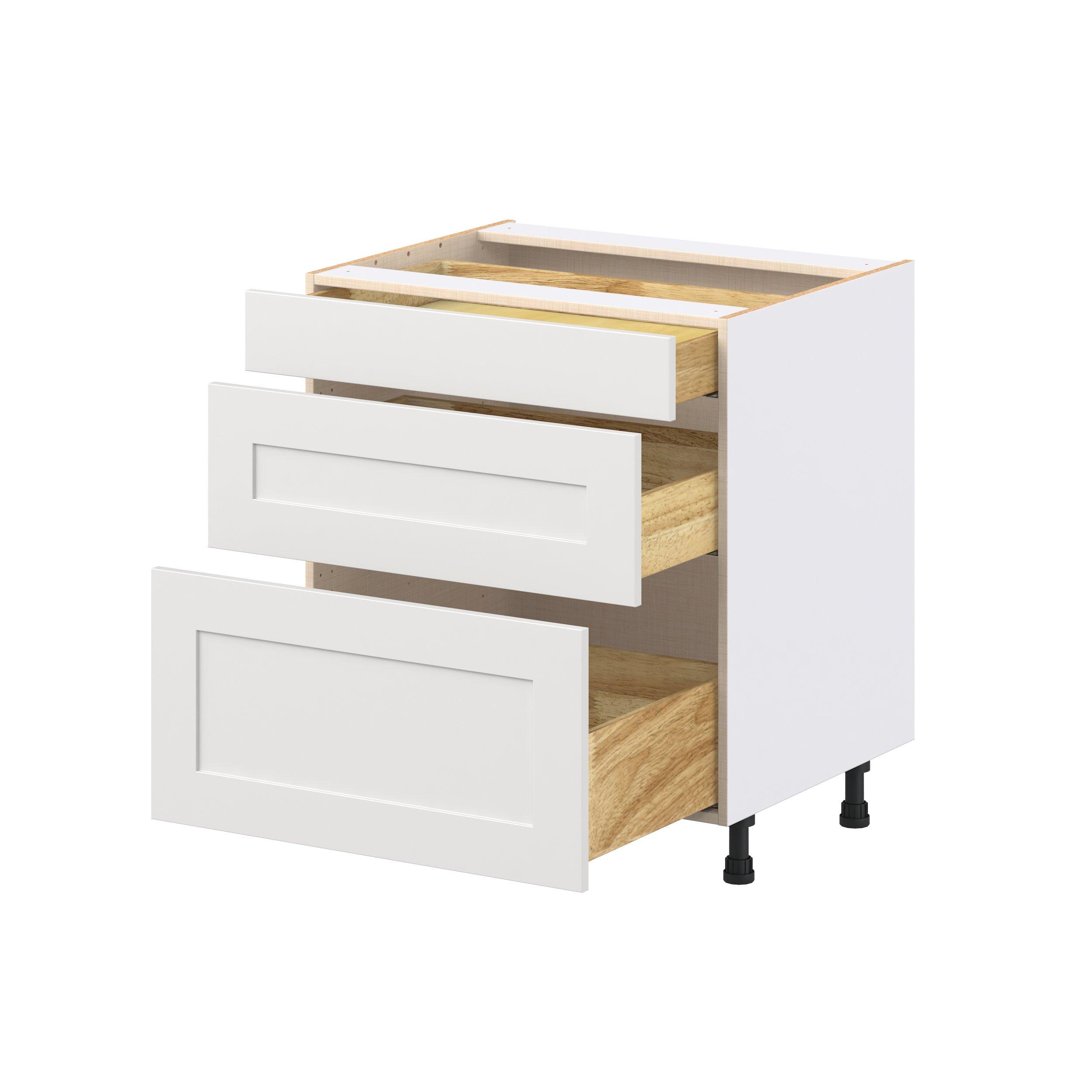 Candler 30 in. Painted Warm White Drawer Base Cabinet