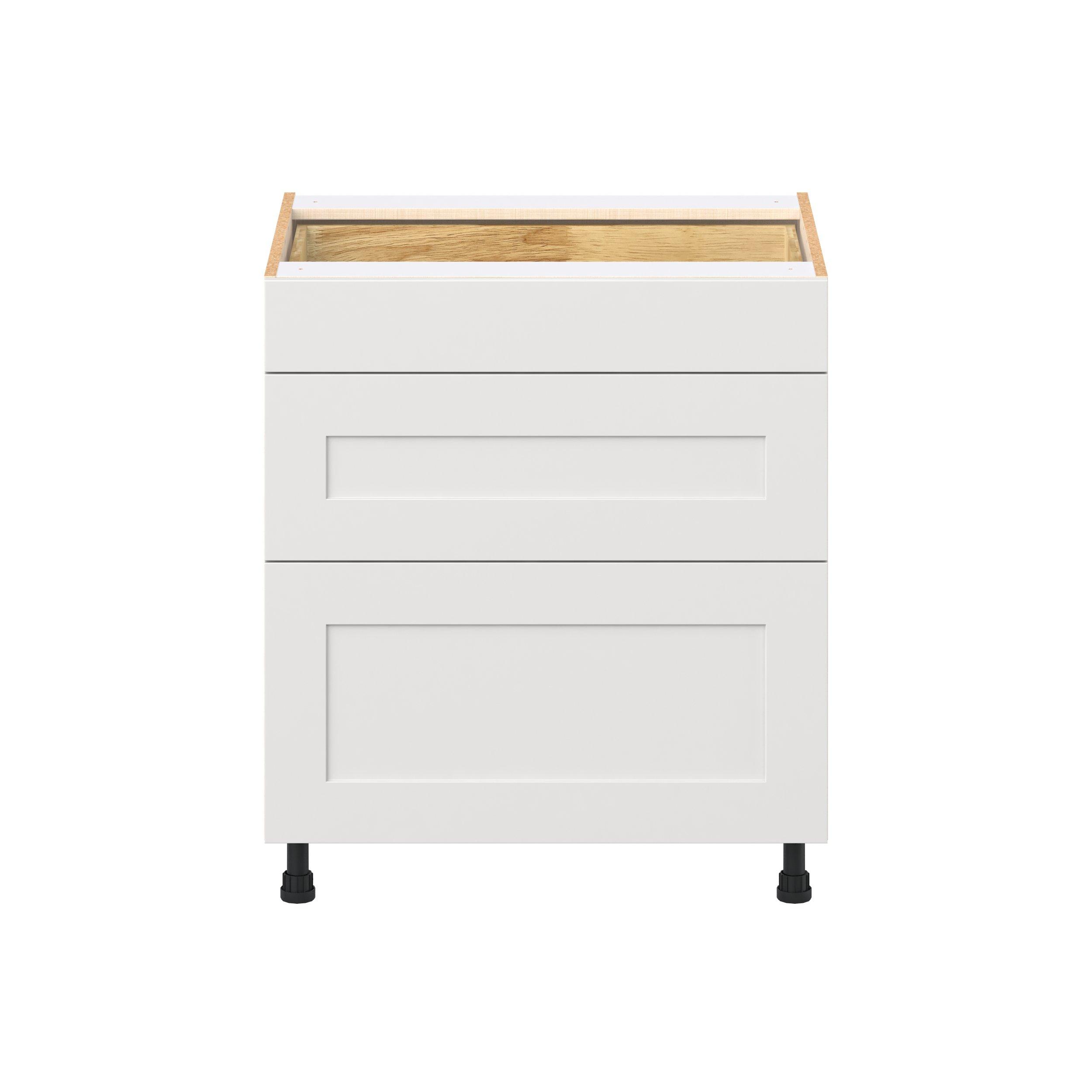 Candler 30 in. Painted Warm White Drawer Base Cabinet