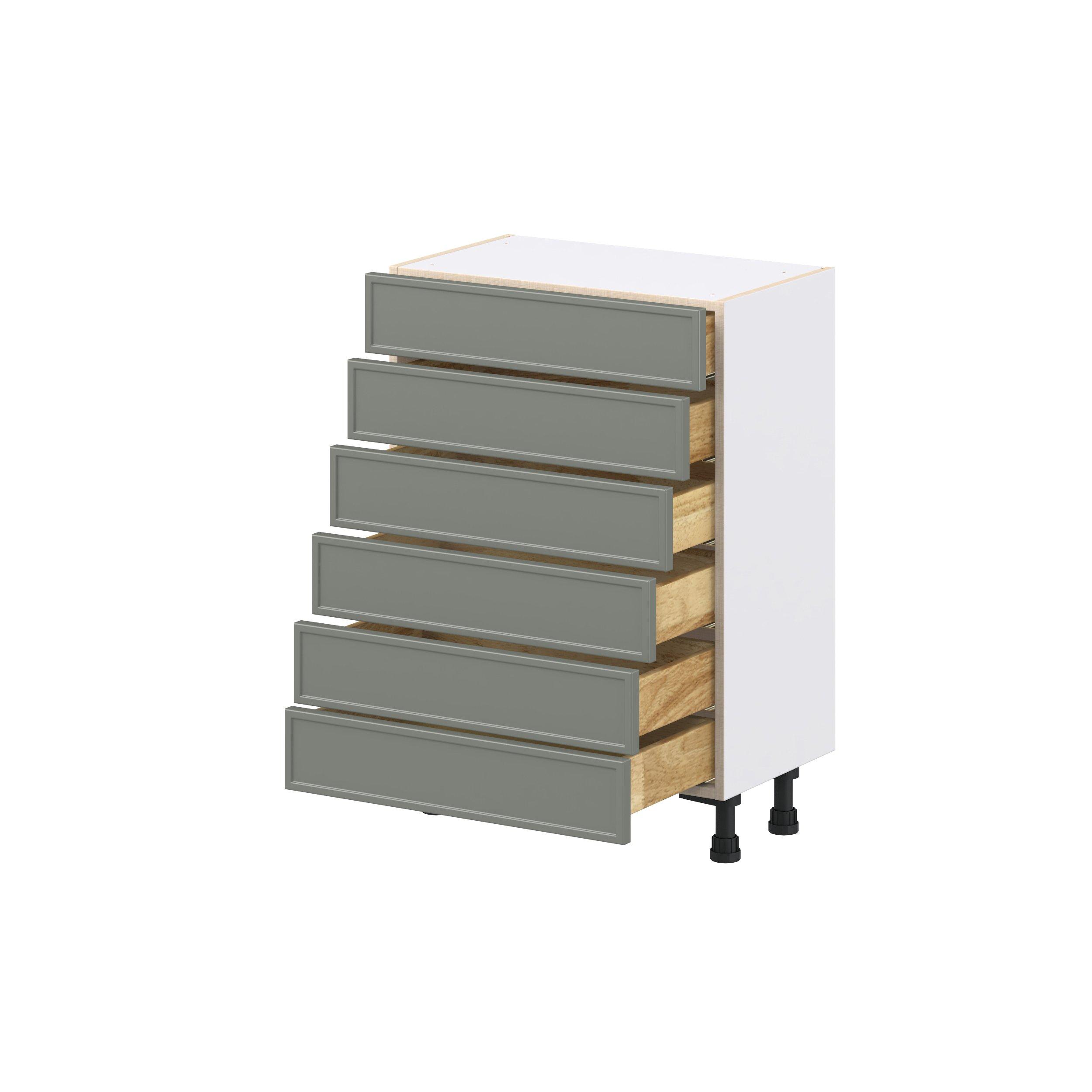 Linden 24 in. Painted Moss Green Shallow Base Cabinet