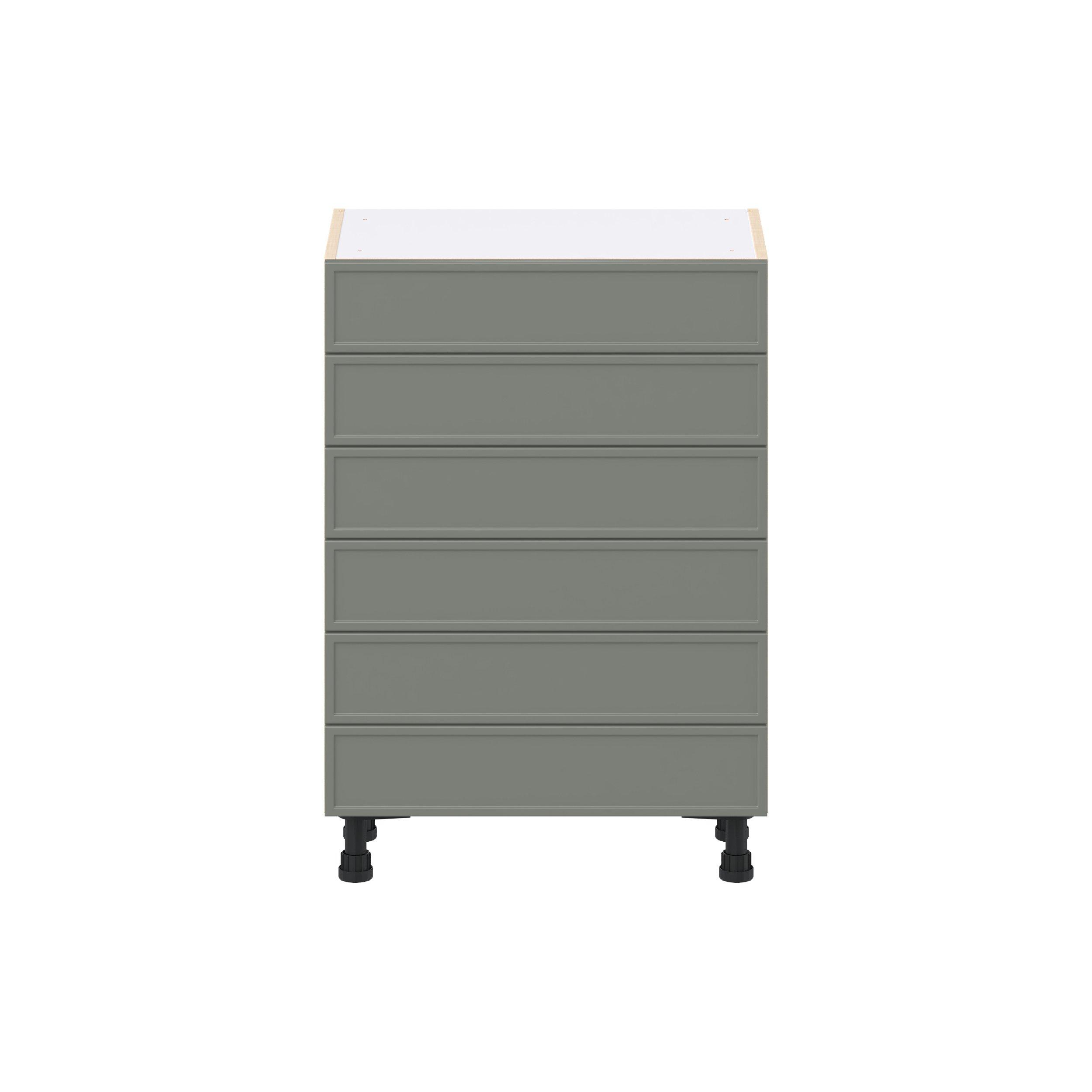 Linden 24 in. Painted Moss Green Shallow Base Cabinet