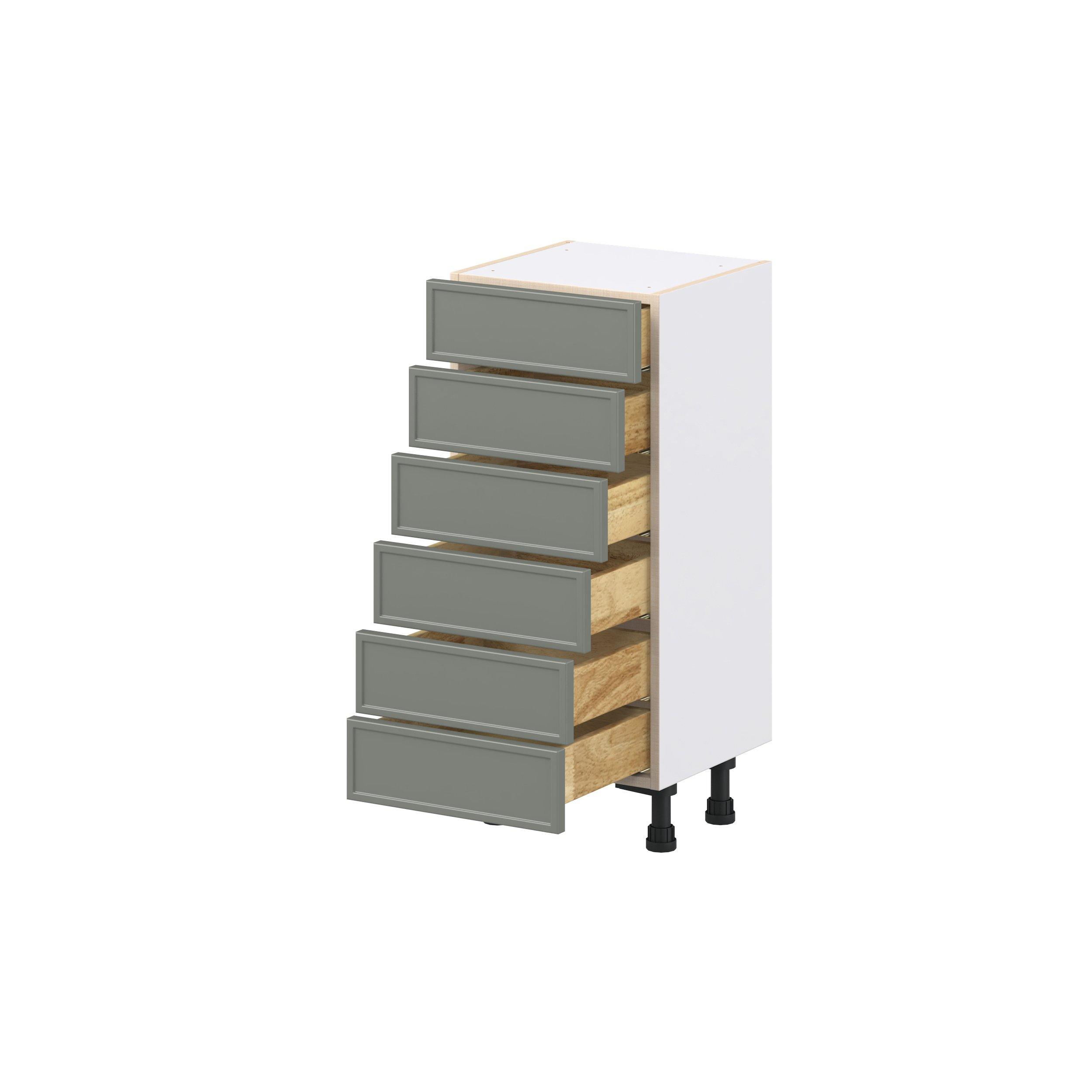 Linden 15 in. Painted Moss Green Shallow Base Cabinet
