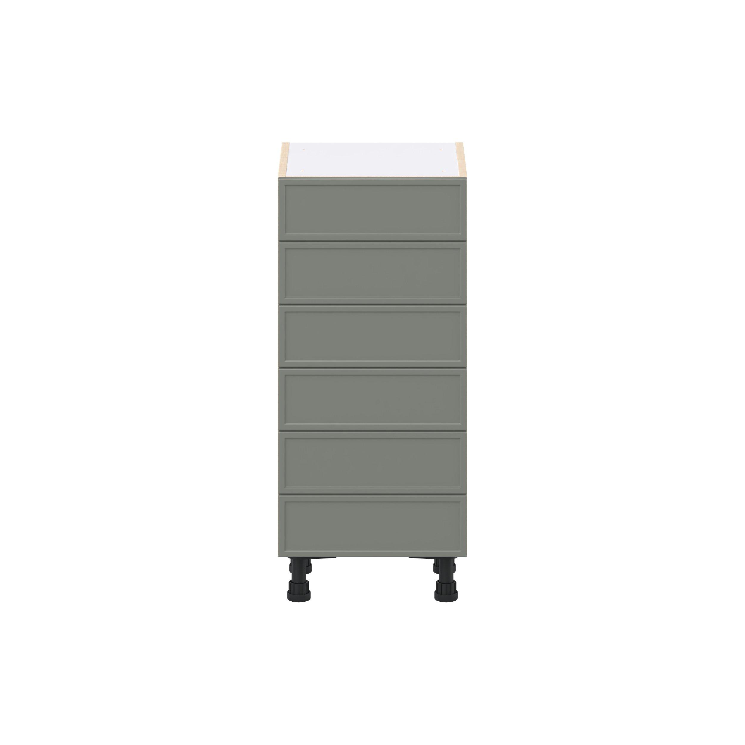 Linden 15 in. Painted Moss Green Shallow Base Cabinet