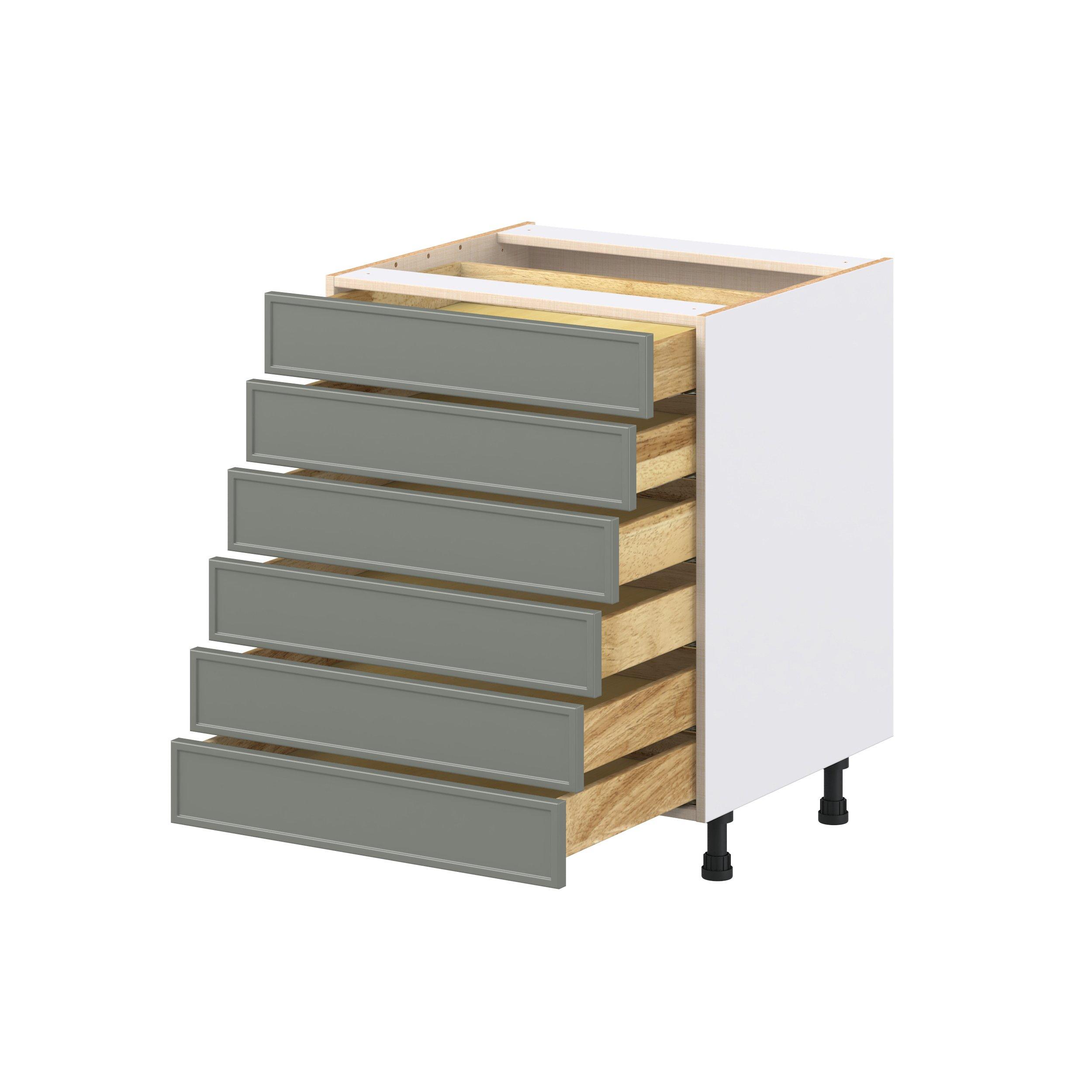 Linden 27 in. Painted Moss Green Drawer Base Cabinet