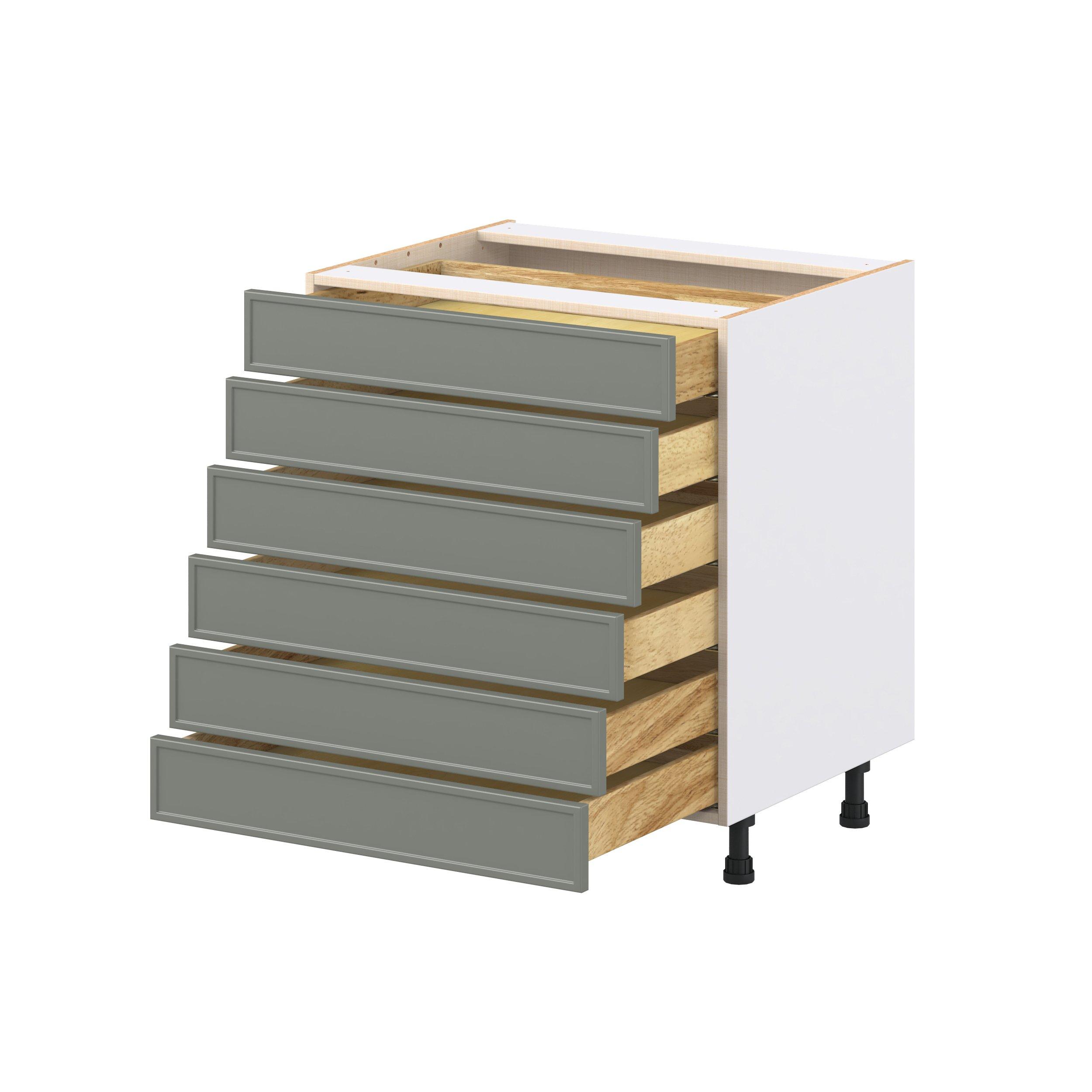 Linden 30 in. Painted Moss Green Drawer Base Cabinet