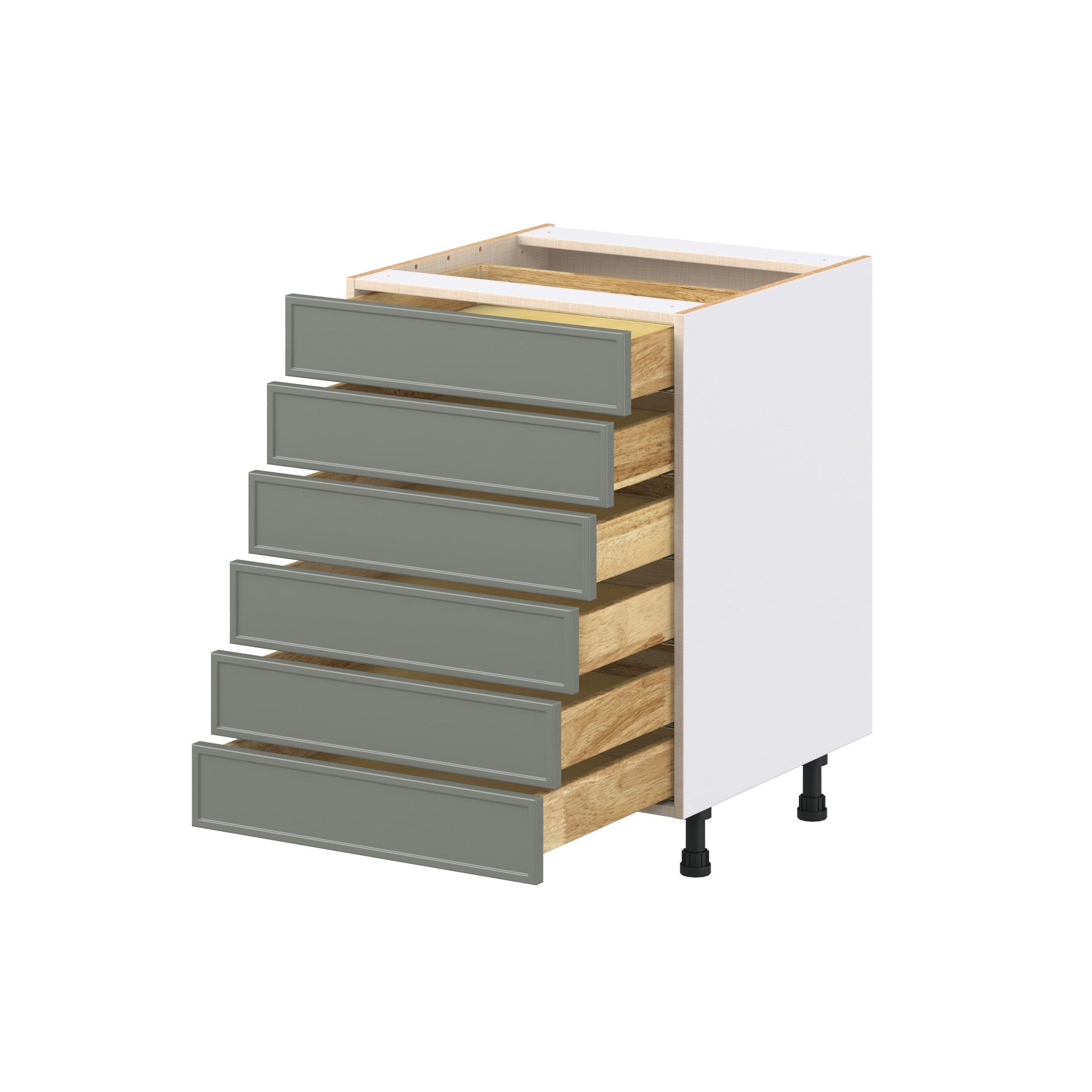 Linden 24 in. Painted Moss Green Drawer Base Cabinet