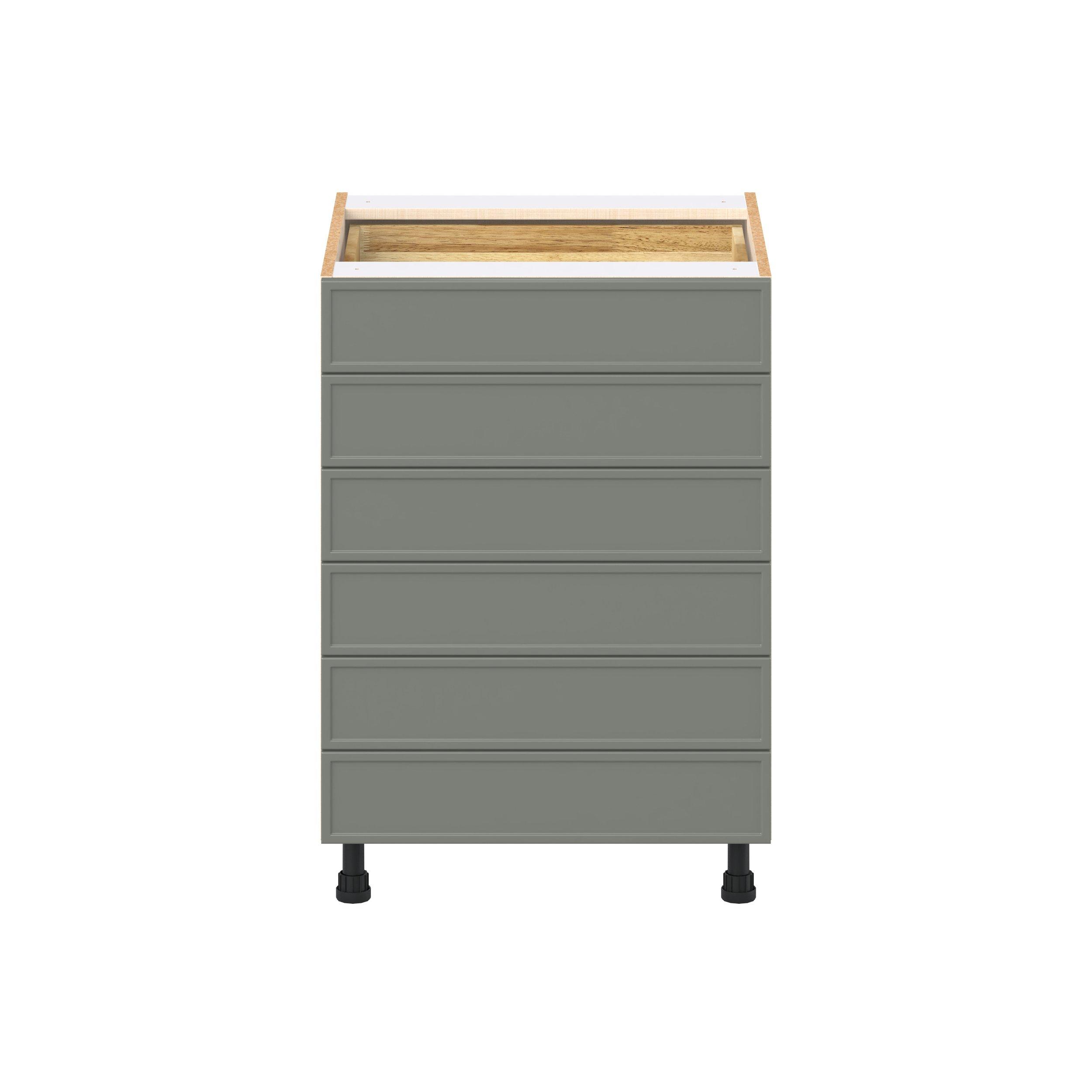 Linden 24 in. Painted Moss Green Drawer Base Cabinet