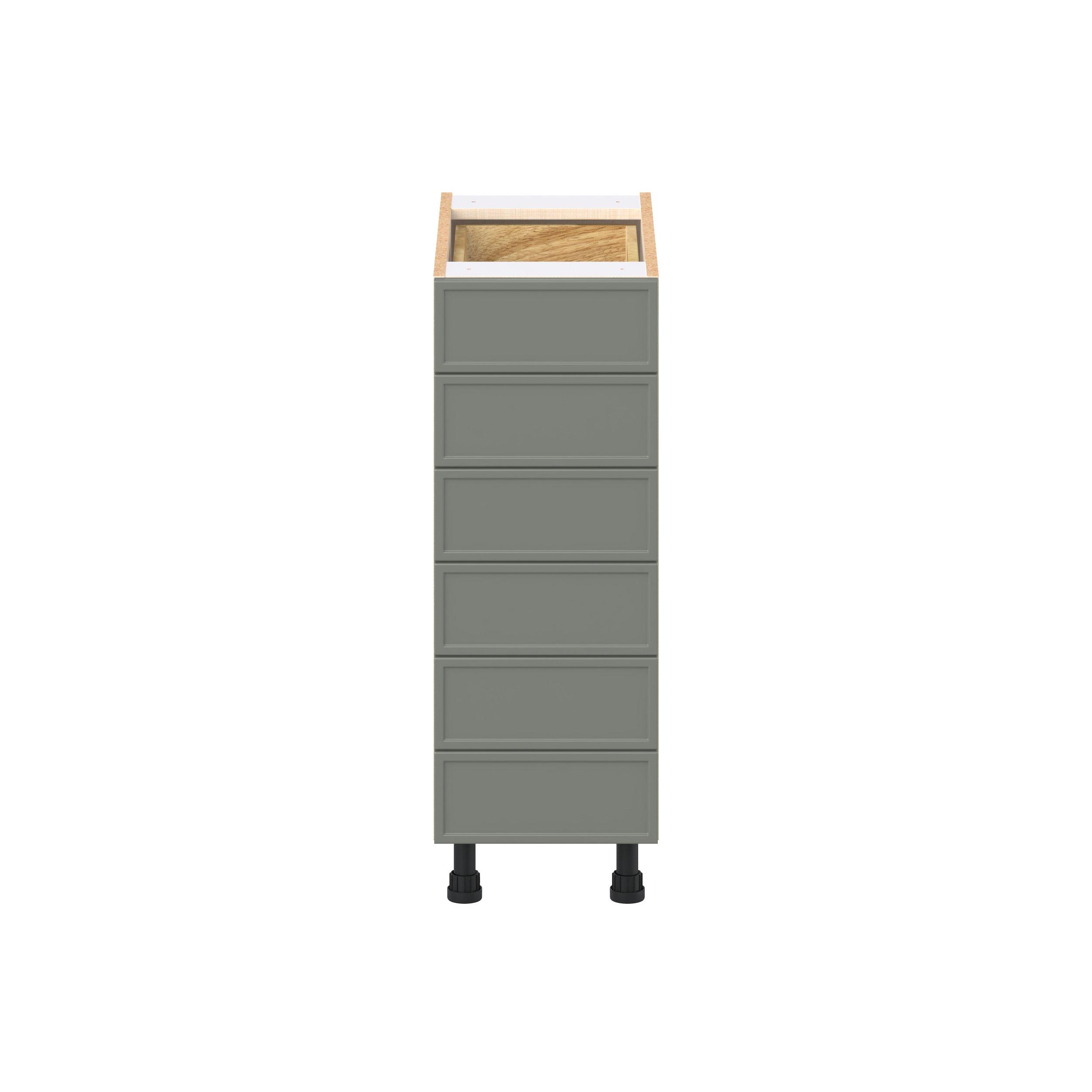 Linden 12 in. Painted Moss Green Drawer Base Cabinet