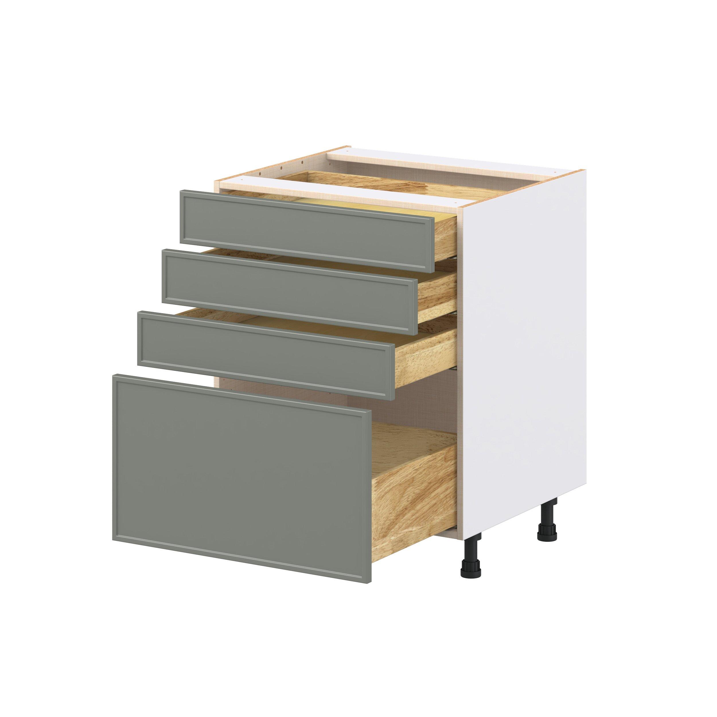 Linden 27 in. Painted Moss Green Drawer Base Cabinet