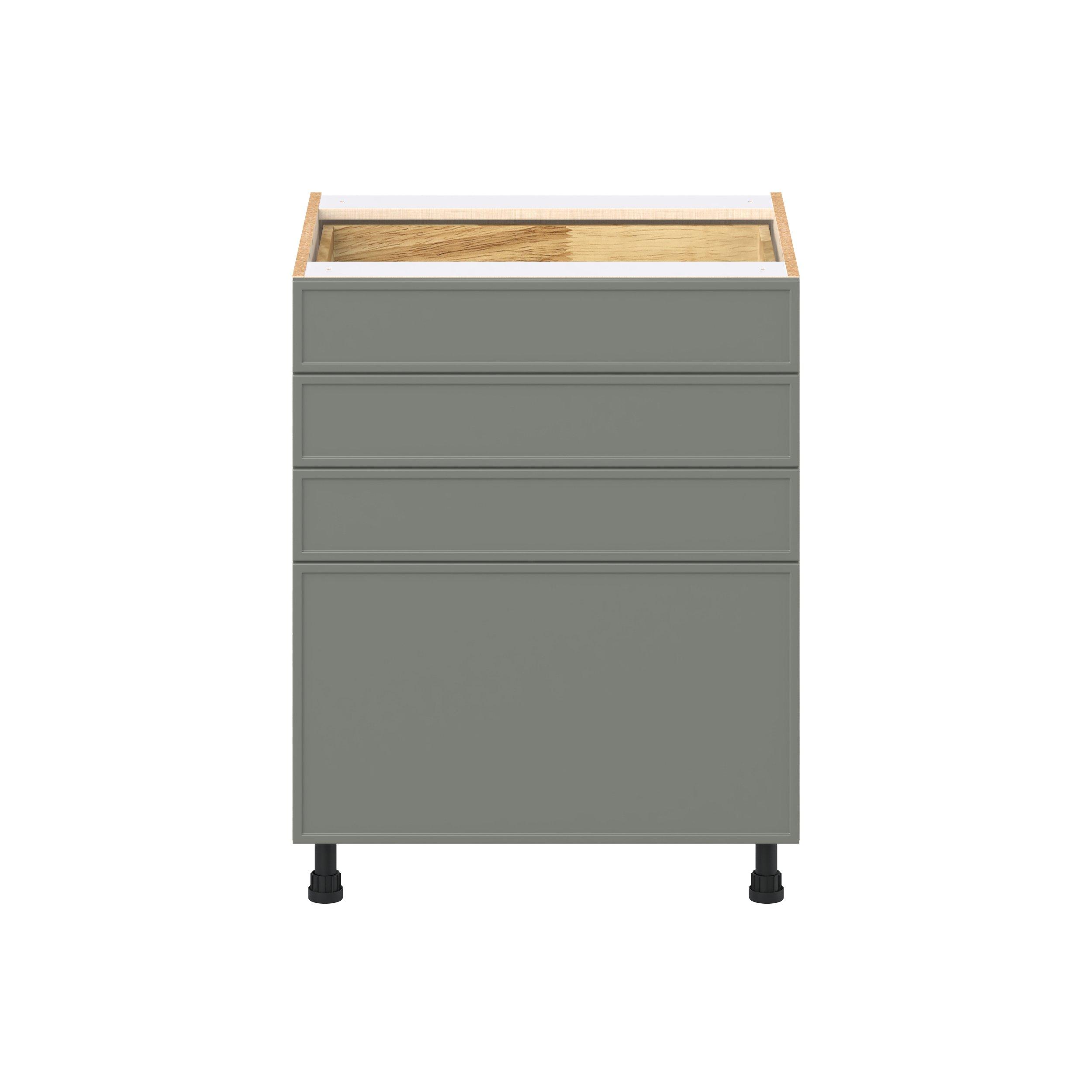 Linden 27 in. Painted Moss Green Drawer Base Cabinet