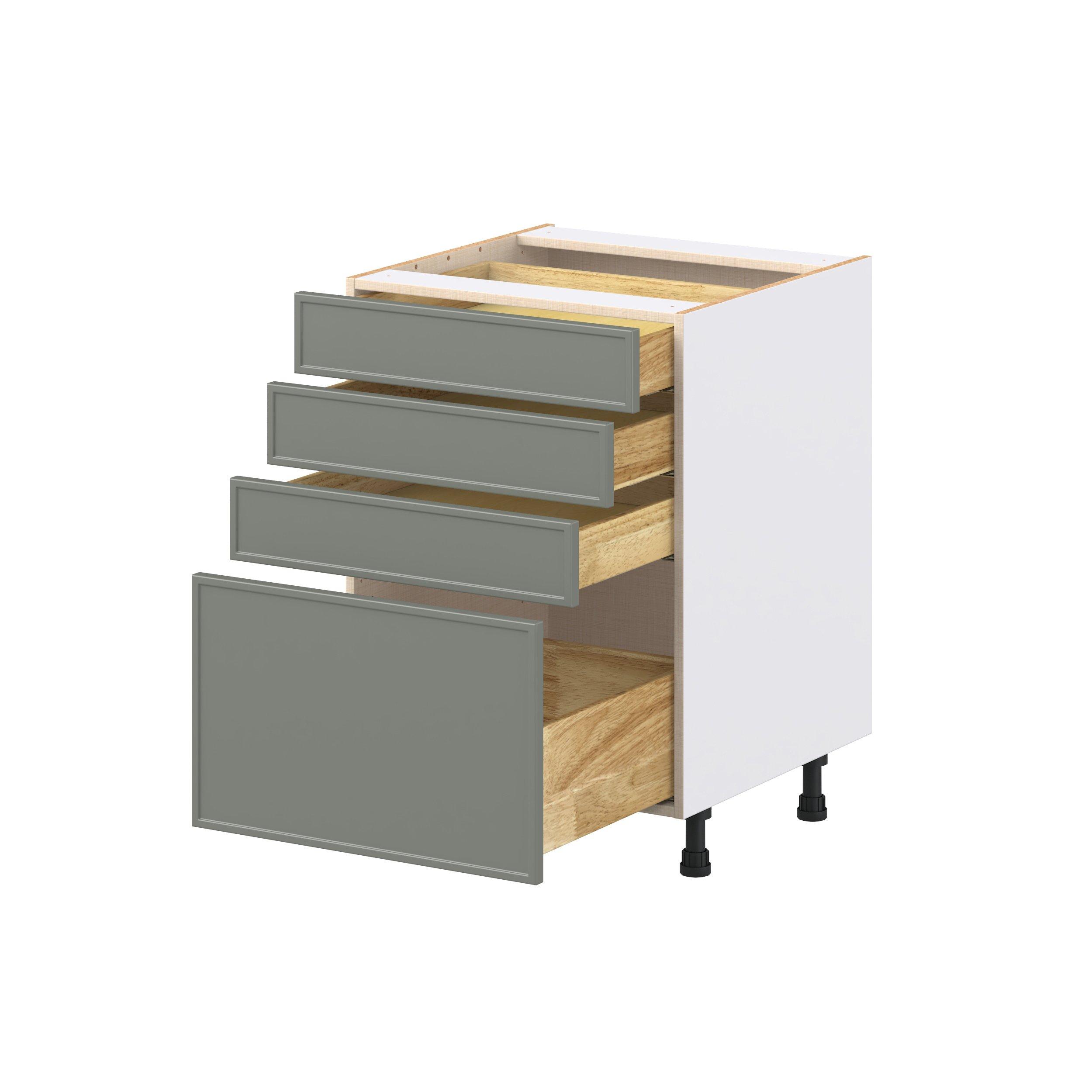 Linden 24 in. Painted Moss Green Drawer Base Cabinet