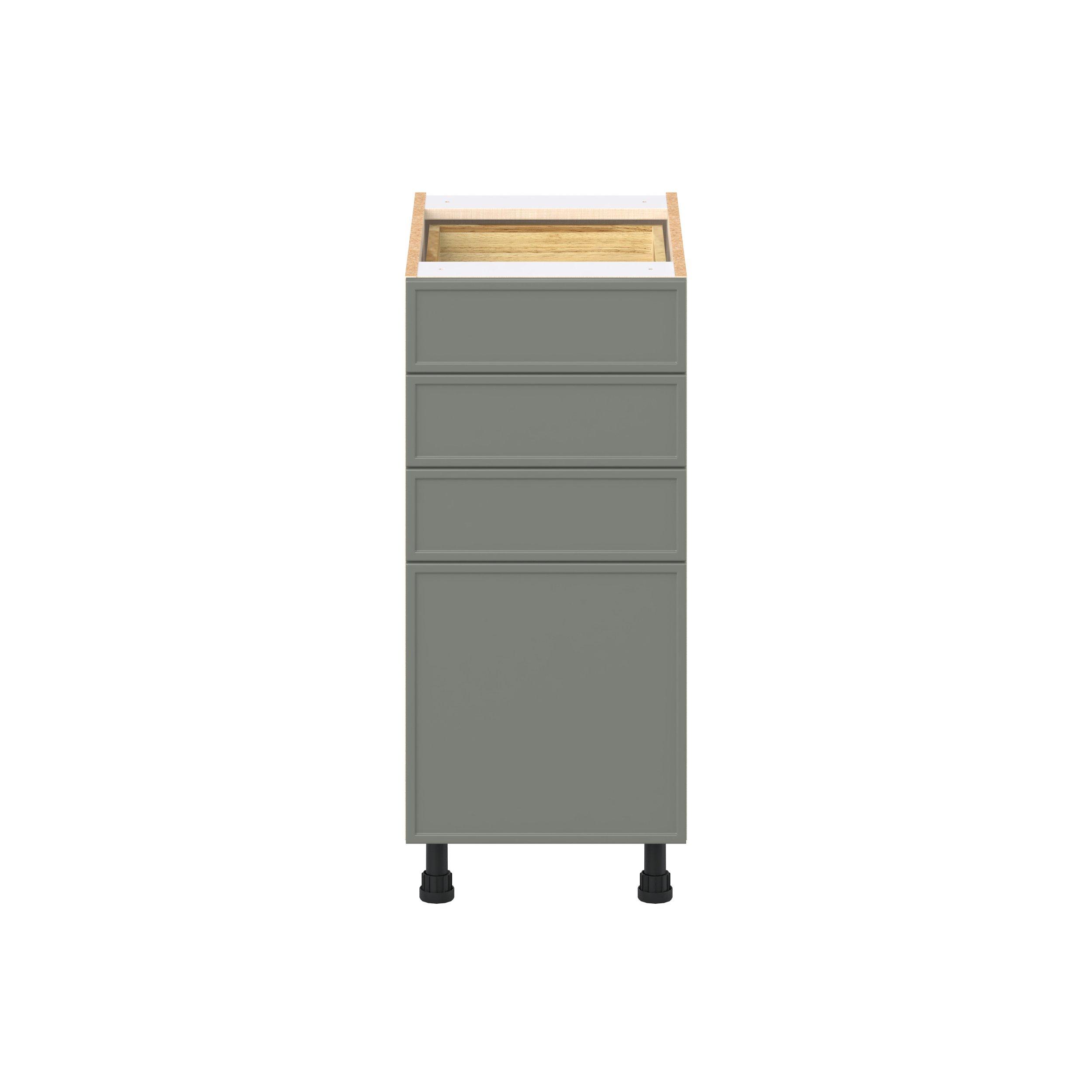 Linden 15 in. Painted Moss Green Drawer Base Cabinet