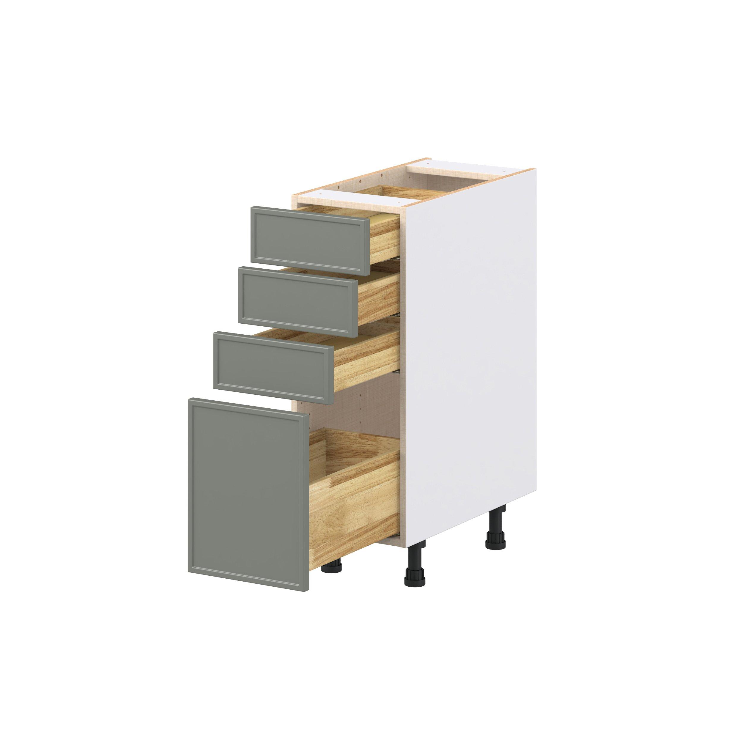 Linden 12 in. Painted Moss Green Drawer Base Cabinet