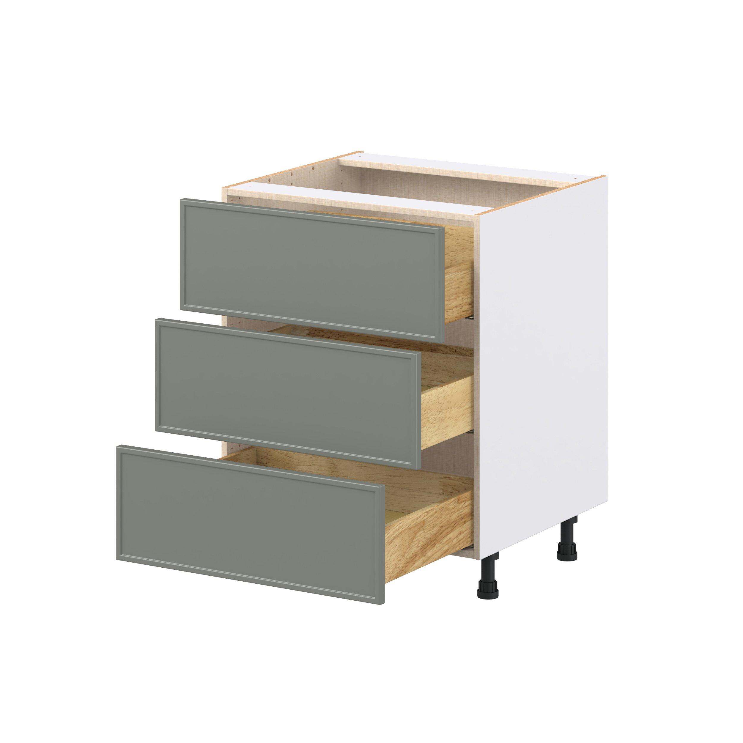 Linden 27 in. Painted Moss Green Drawer Base Cabinet