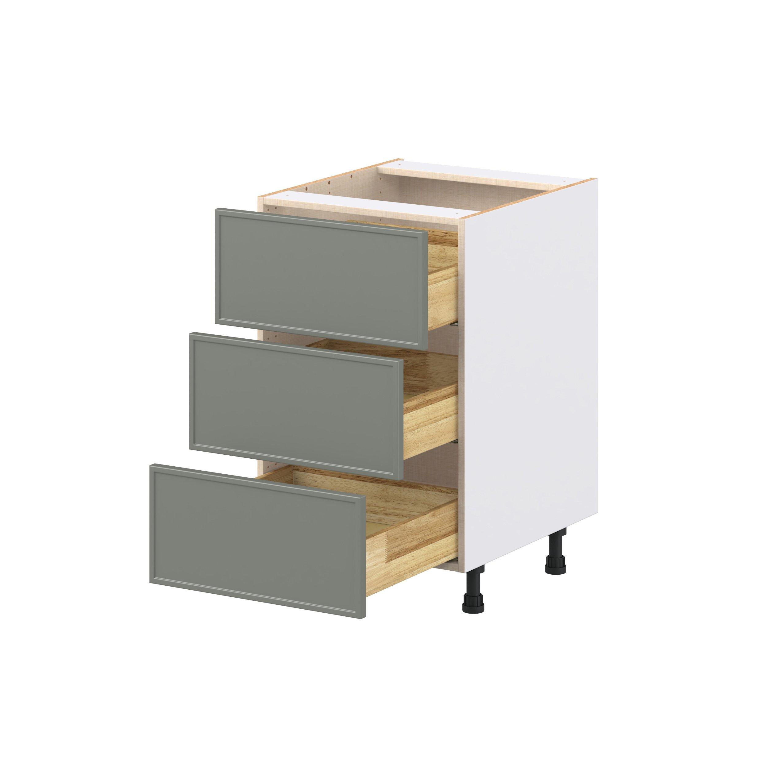 Linden 21 in. Painted Moss Green Drawer Base Cabinet