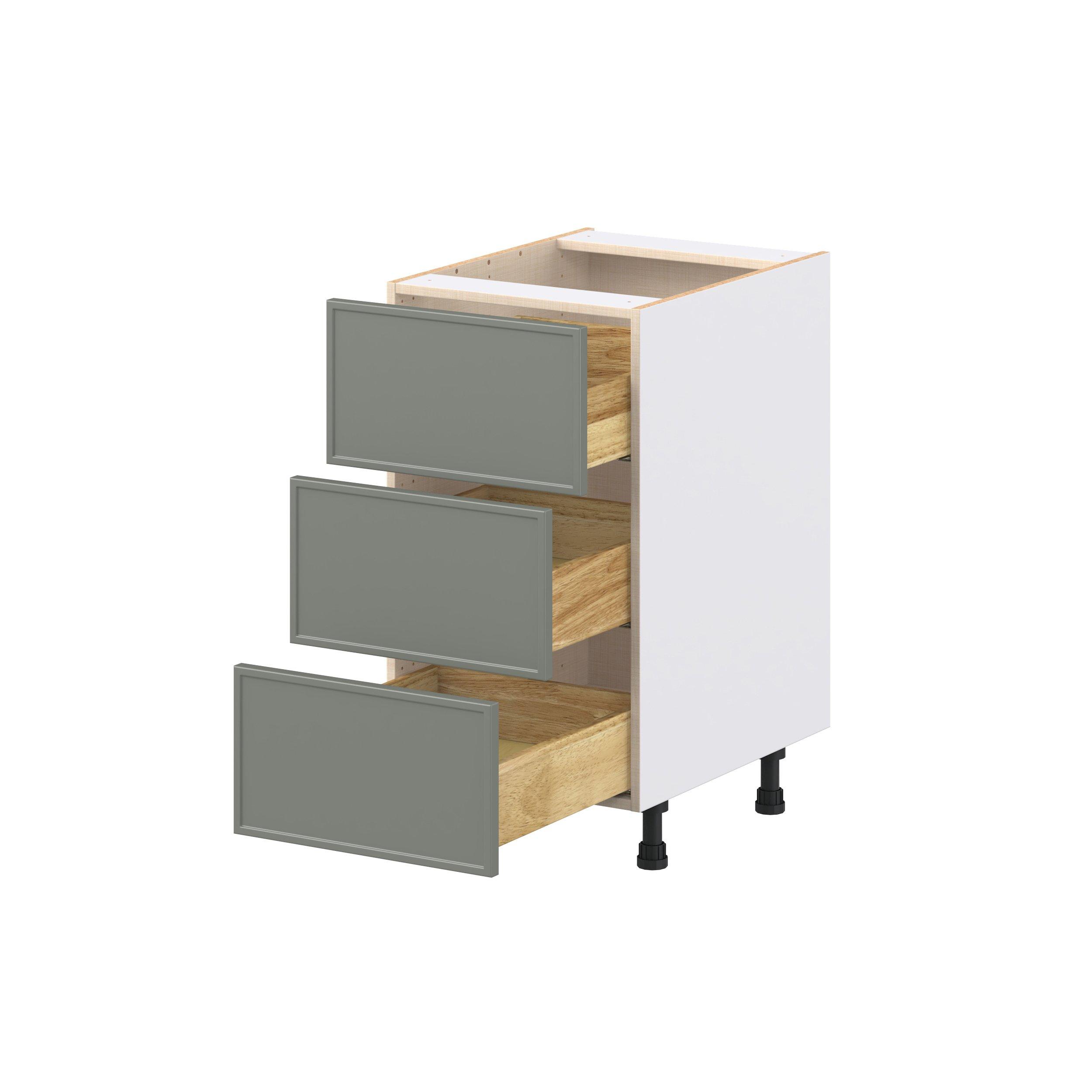 Linden 18 in. Painted Moss Green Drawer Base Cabinet