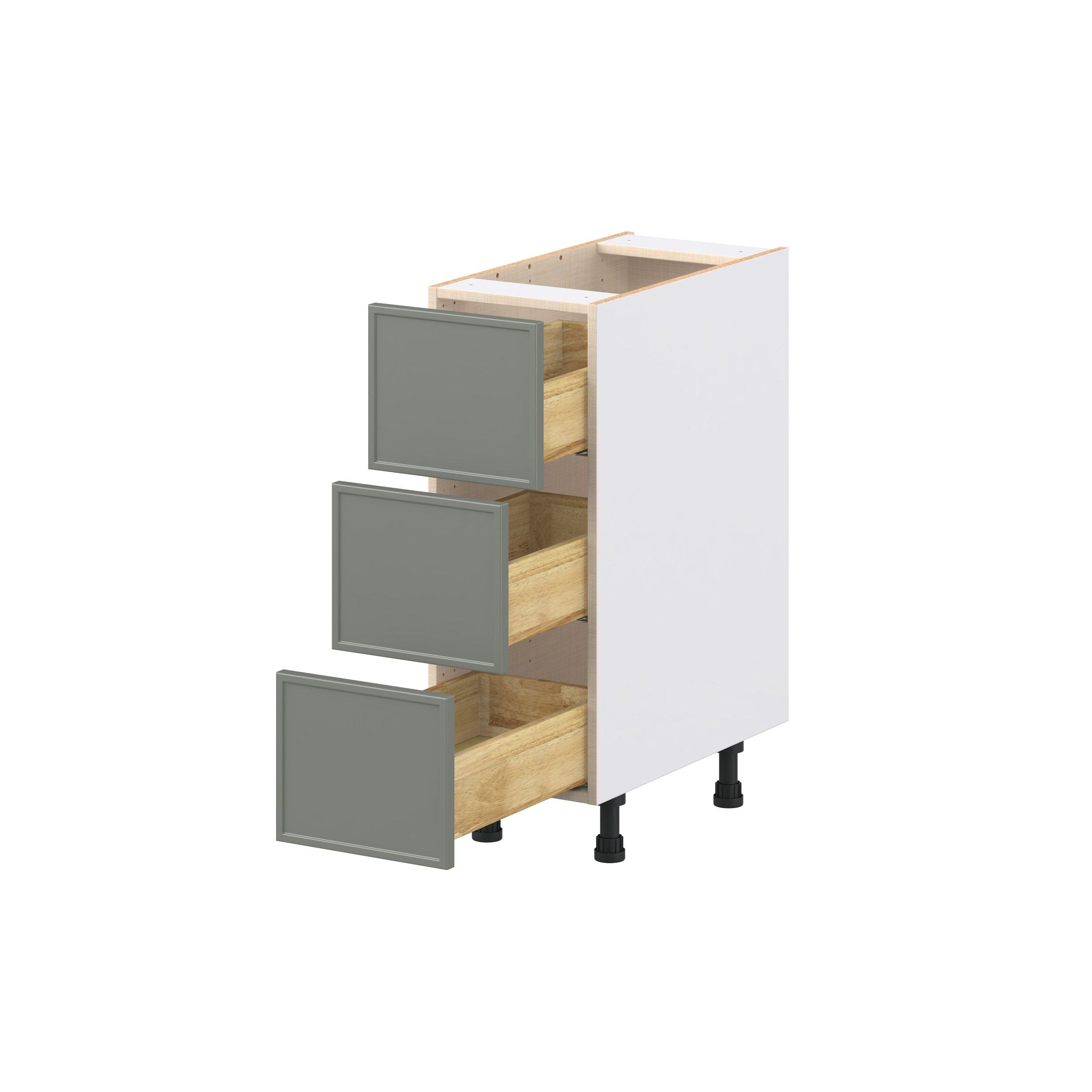 Linden 12 in. Painted Moss Green Drawer Base Cabinet