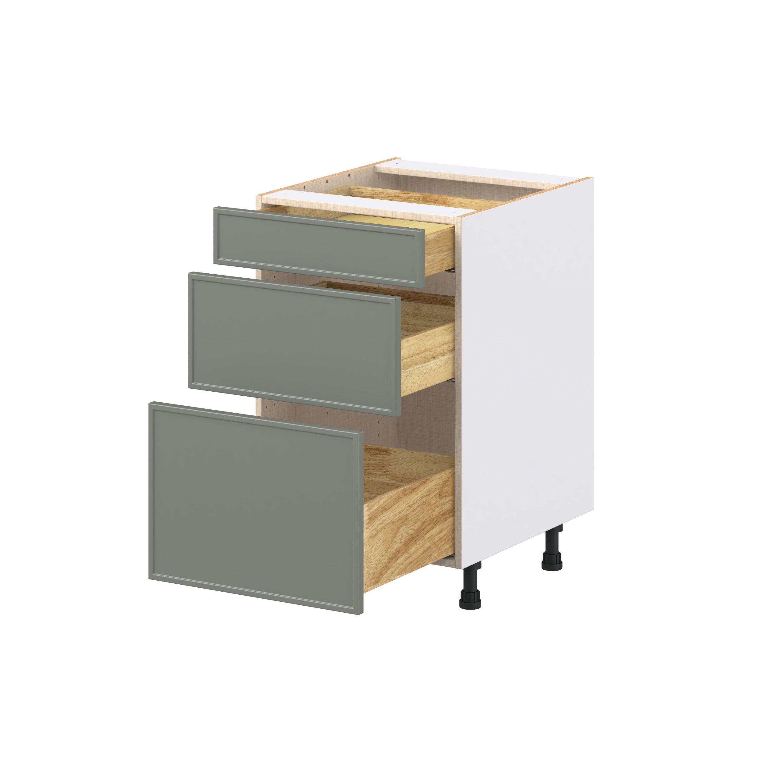 Linden 21 in. Painted Moss Green Drawer Base Cabinet