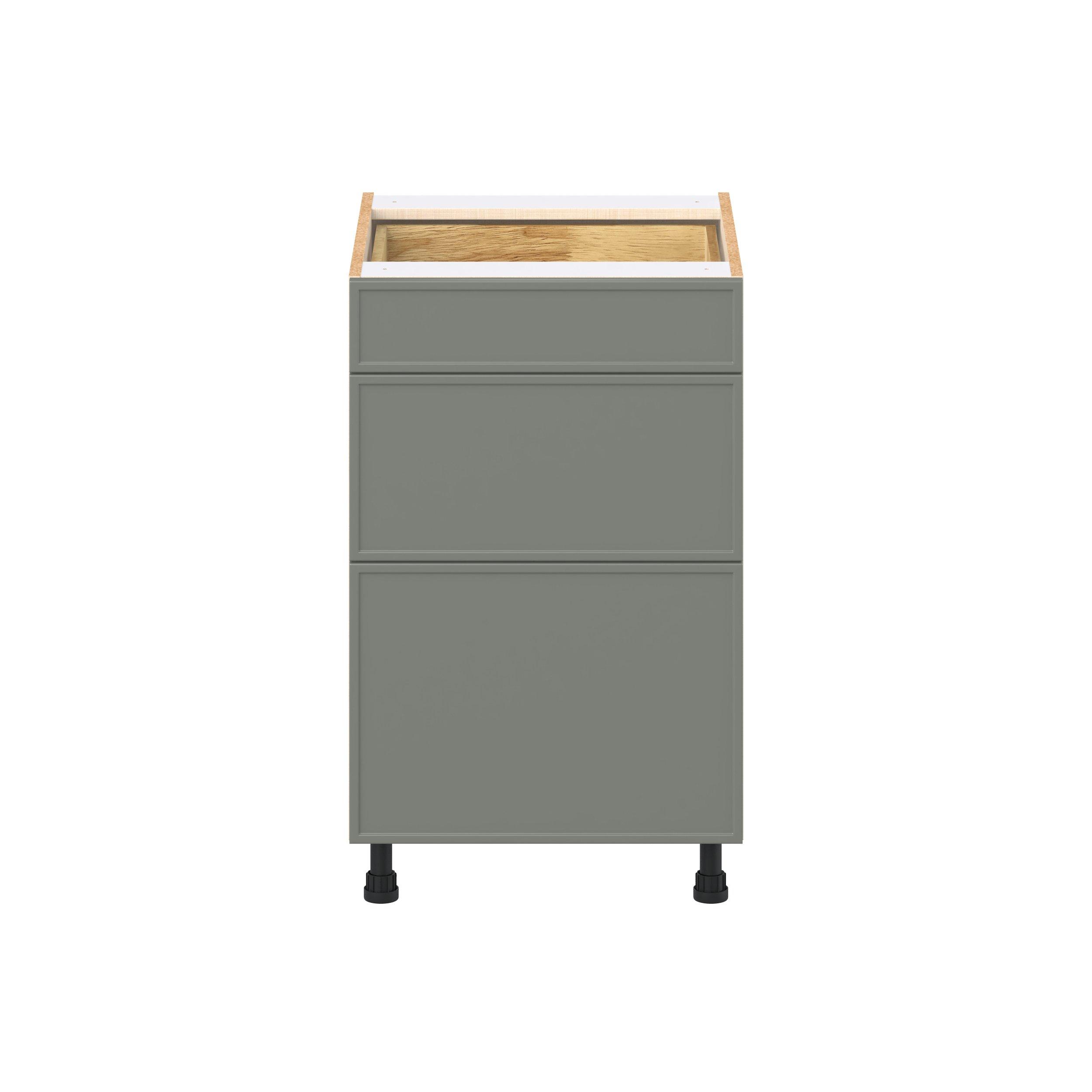 Linden 21 in. Painted Moss Green Drawer Base Cabinet