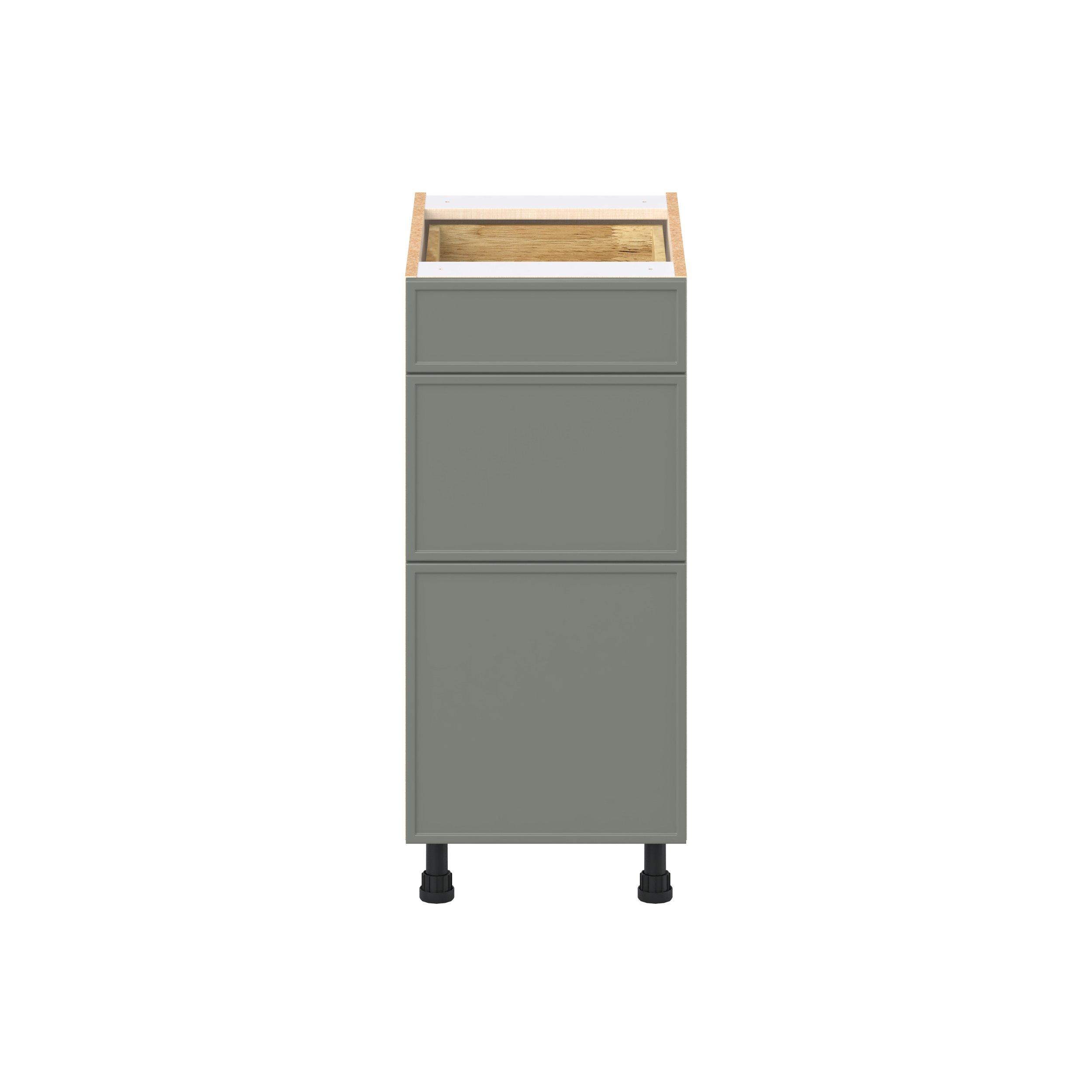 Linden 15 in. Painted Moss Green Drawer Base Cabinet