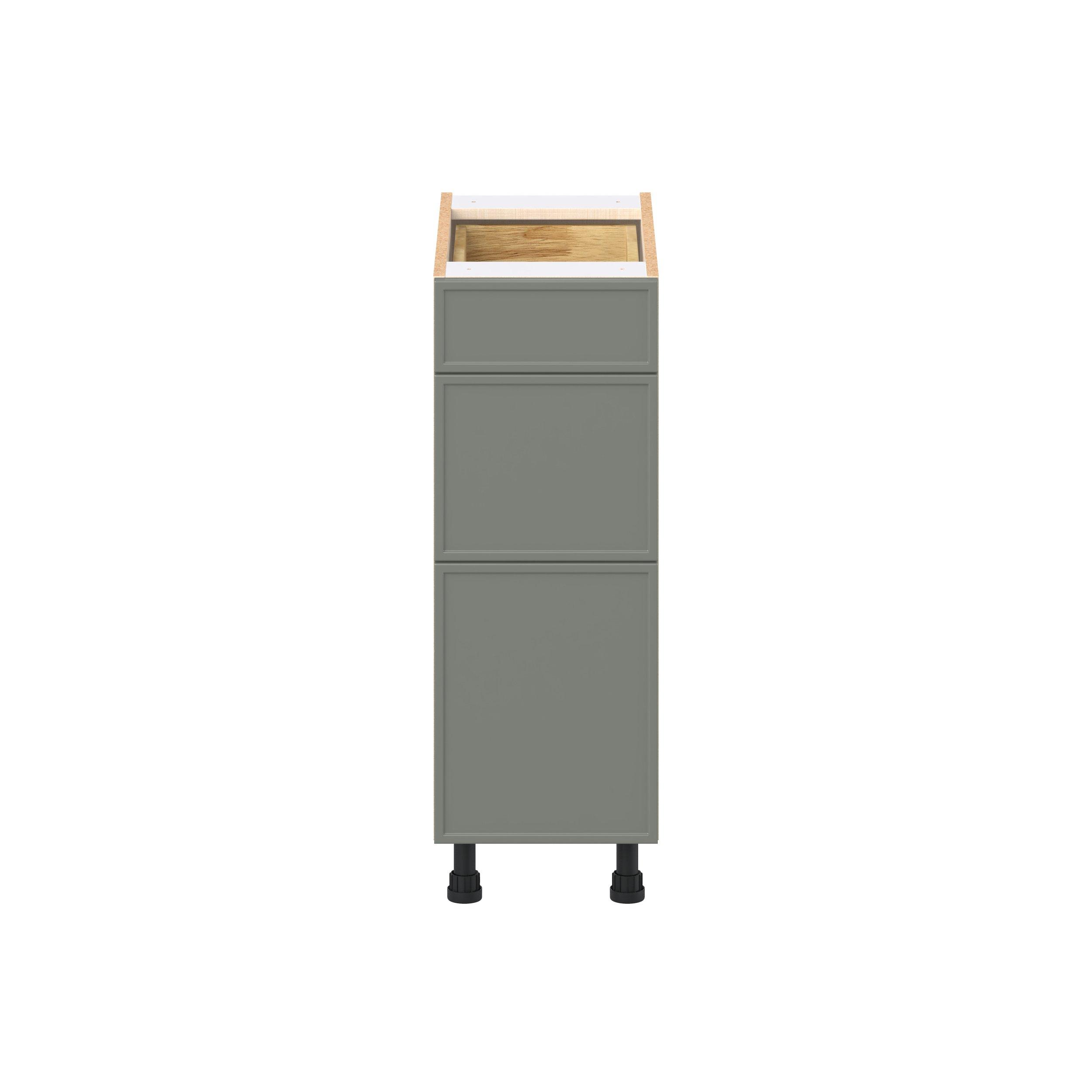 Linden 12 in. Painted Moss Green Drawer Base Cabinet