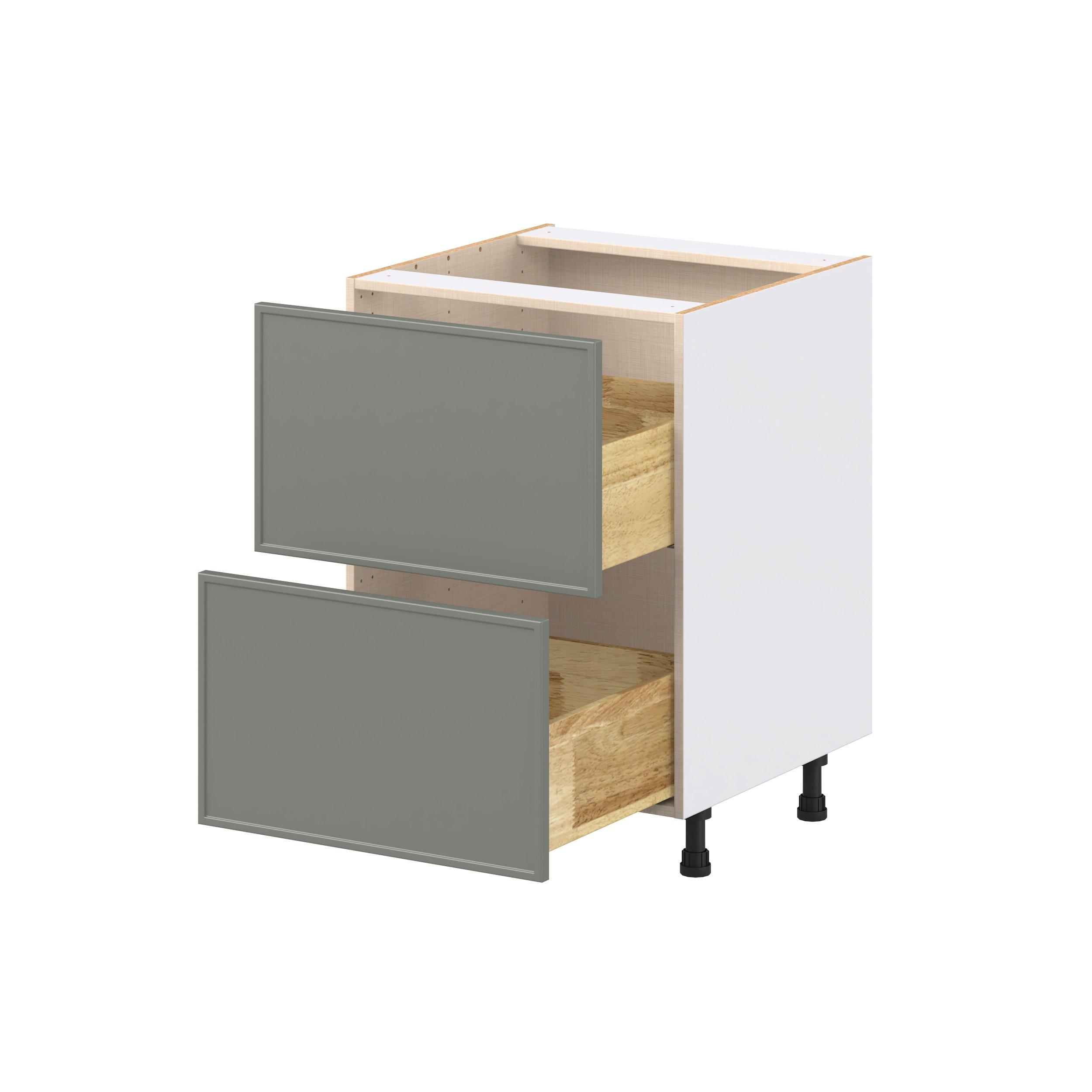 Linden 24 in. Painted Moss Green Drawer Base Cabinet