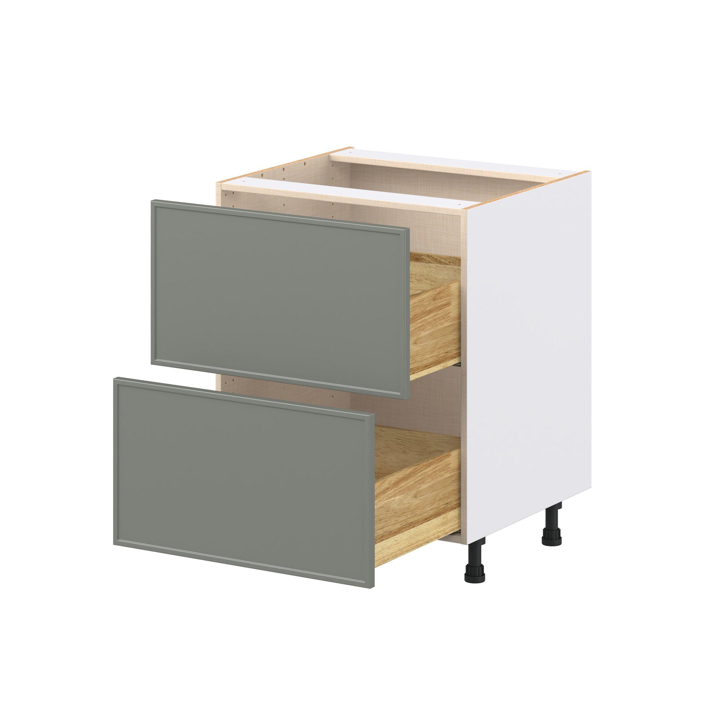 Linden 27 in. Painted Moss Green Drawer Base Cabinet